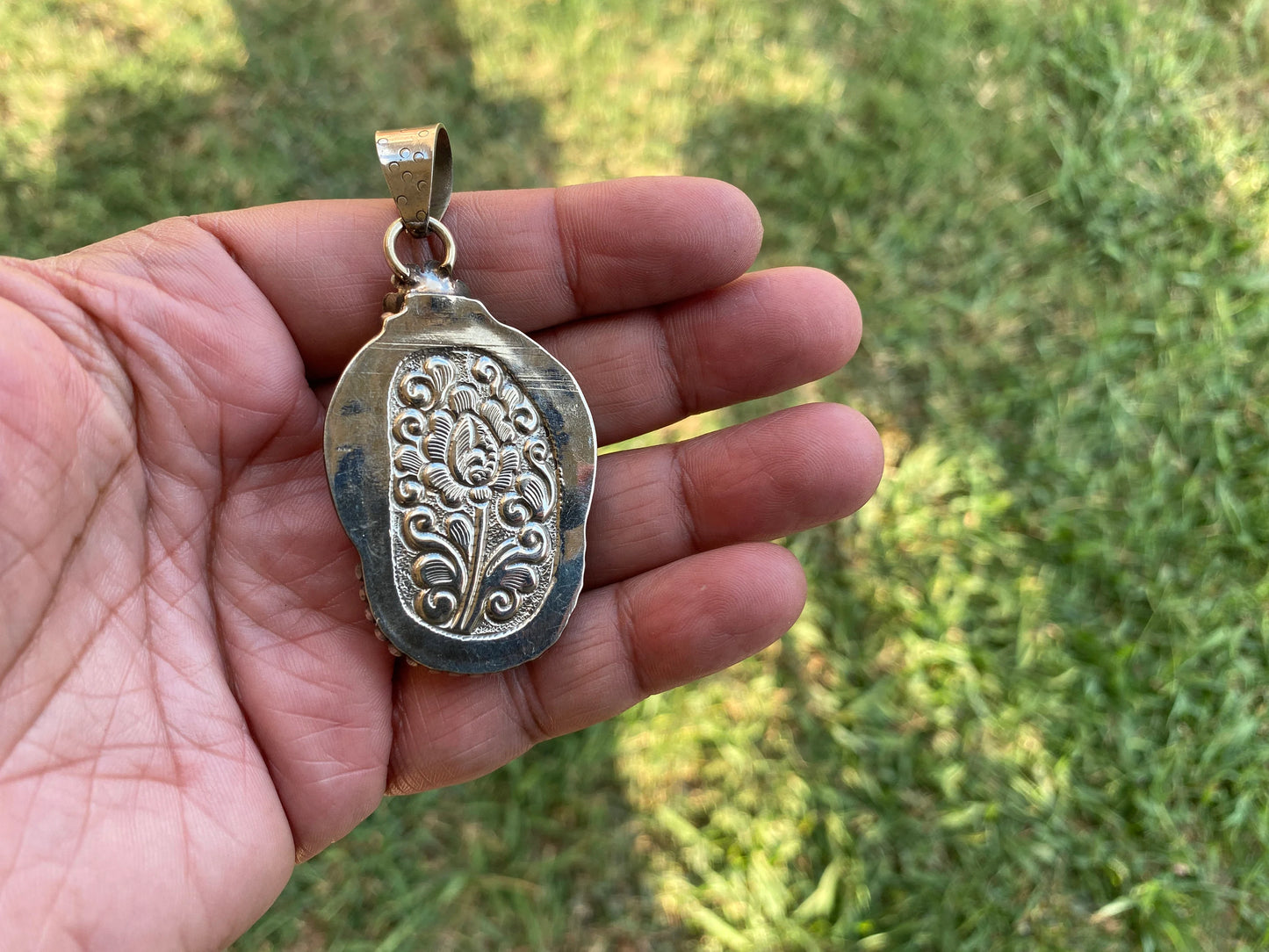 Bone Carved Rabbit Tibetan Silver Pendant, Animal Lover's Jewelry, Unique Designs, Organic Jewelry, Ethical Craftsmanship, Wisdom Emblem