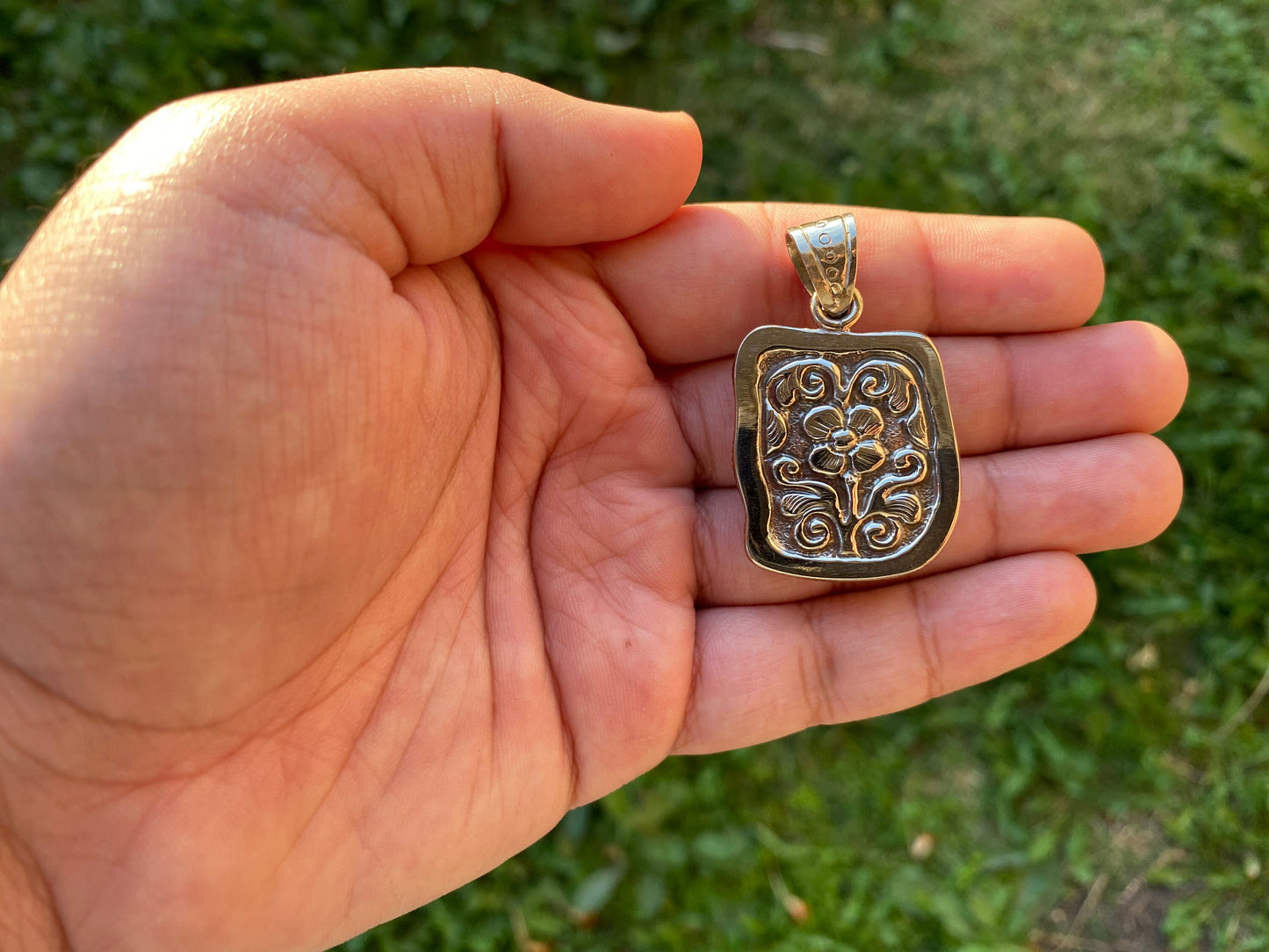 Bone Carved Tiger Tibetan Silver Small Pendant, Tiger Lovers Jewelry, Best Cute Gift, Wildlife Jewelry,