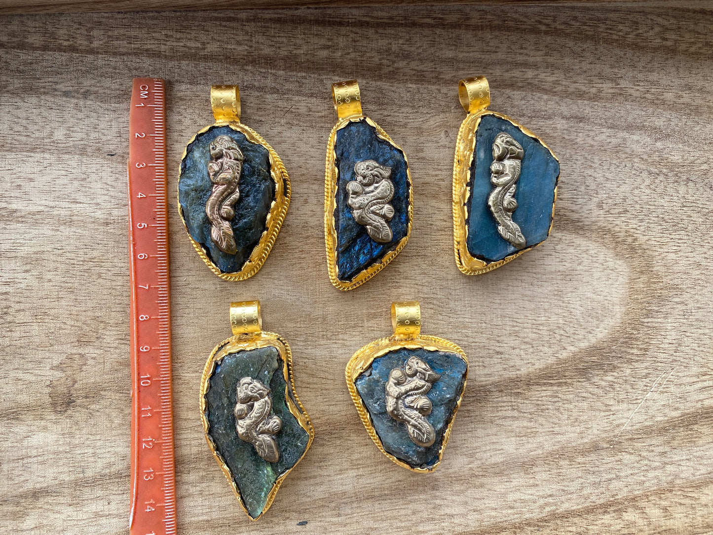 Raw Labradorite Natural Stone Pendant, Brushed Gold Overlay, Statement Piece, Elegant Jewelry, Spiritual Healing Jewelry, Premium Quality