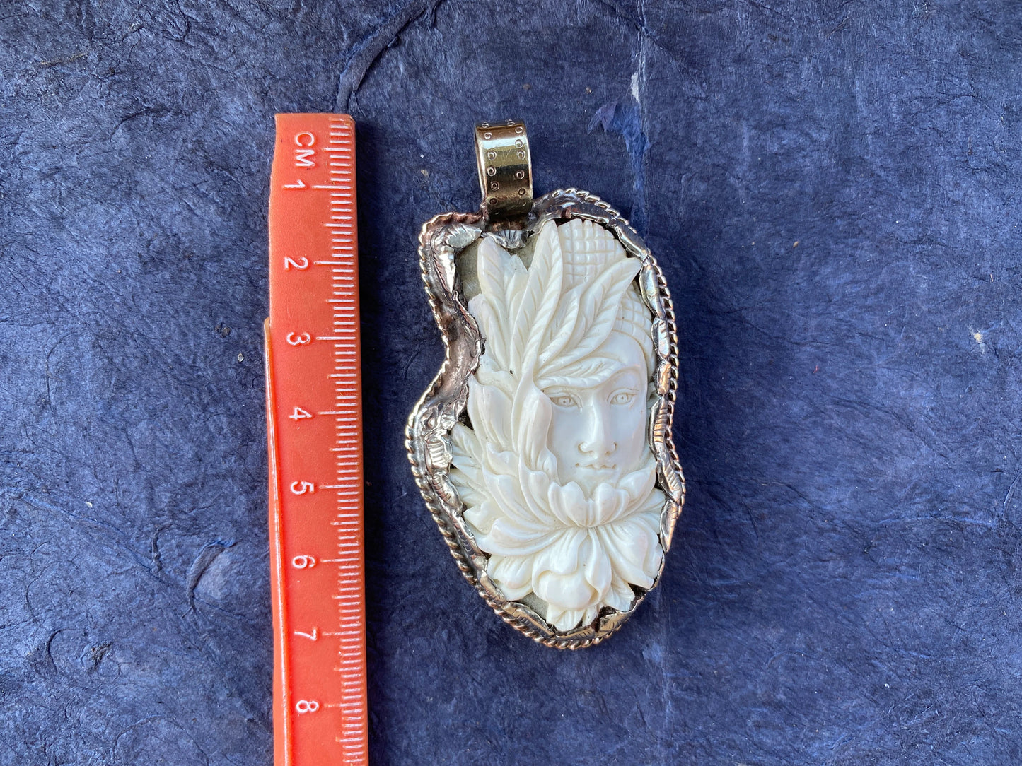 Buddha Face with Lotus Flower Carved Bone Tibetan Silver Pendant, Meditation Pendant, Yoga Jewelry, Buddhist Jewelry, Spiritual Amulet, Boho