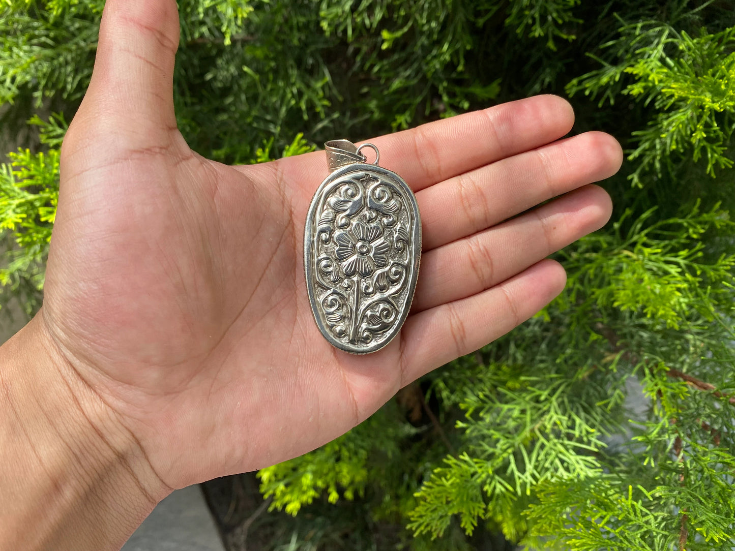 Bull Spirit: Water Buffalo Bone Carving in Tibetan Silver Pendant, Tibetan Silver Pendant with Detailed Bone Carving.