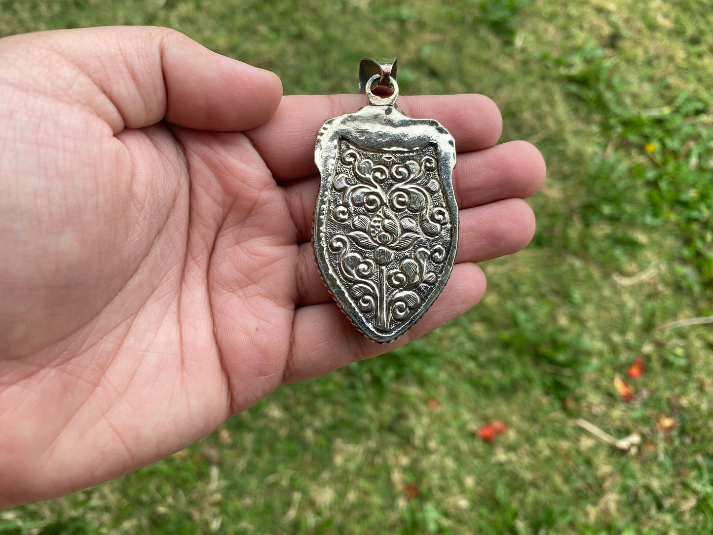 Carved Bone Bear Tibetan Silver Pendant, Wildlife Animal Lover Gift, Animal Pendant, Animal Inspired Jewelry Making, Nature Fashion, Boho
