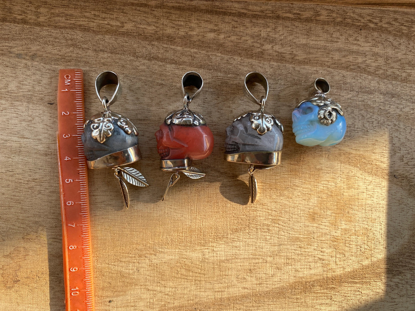 Carved Skull Crystal Tibetan Silver Pendant, Opalite Skull, Esoteric Jewelry, Symbol Of Transience, Gothic Accessory, Life And Death