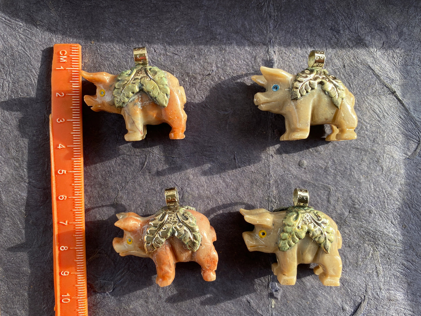 Carved Stone Piggy Soapstone Totem Animal Tibetan Silver Pendant , Spirit Animal Gift Tibetan Silver Pendant, Stone Pig Figurine, Pig Statue