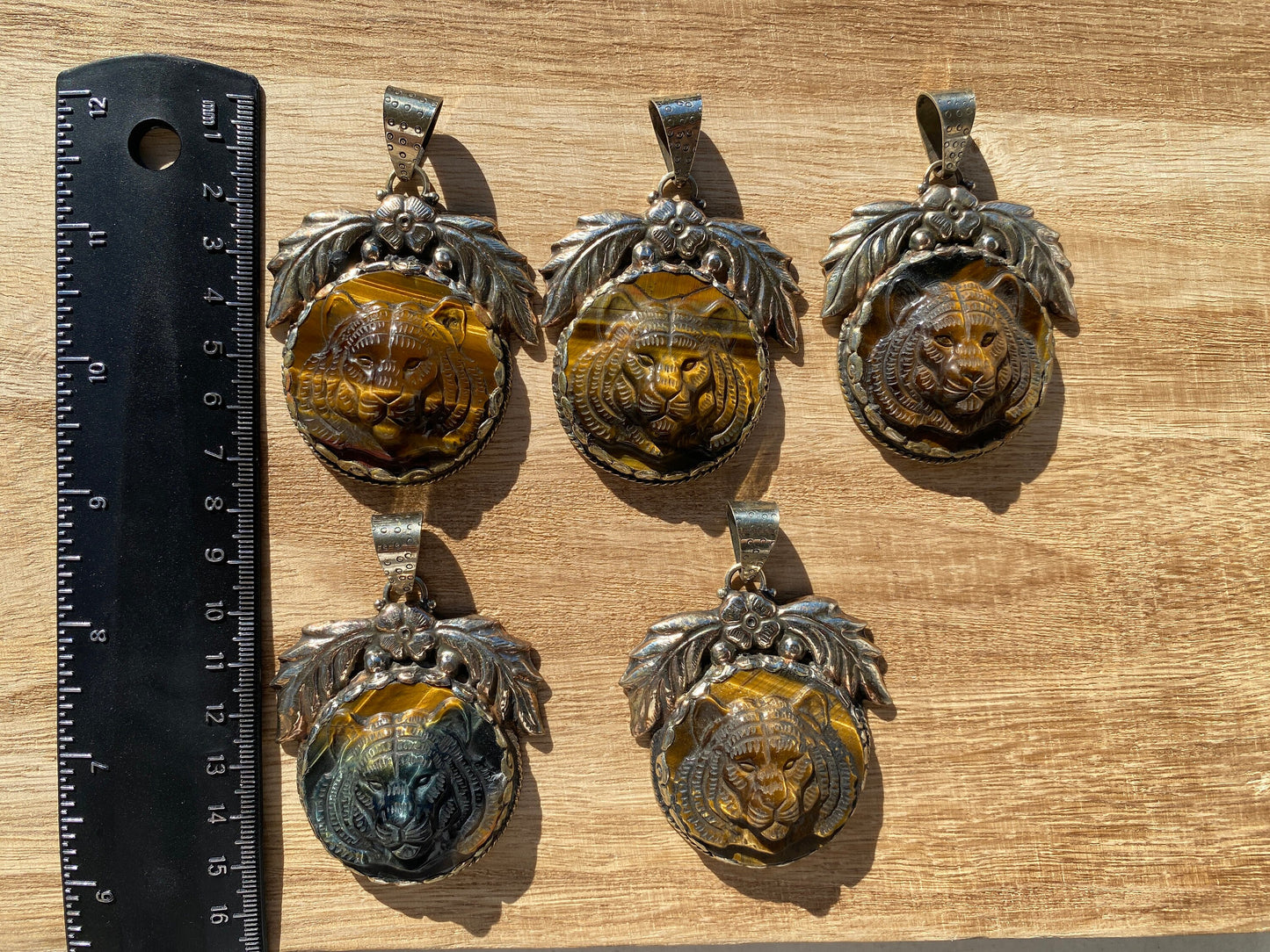 Carved Tiger Head Tibetan Silver Pendant, Tiger Eye Stone, Unique Animal Jewelry, Wildlife Inspired Pendant, Powerful Animal Totem Jewelry