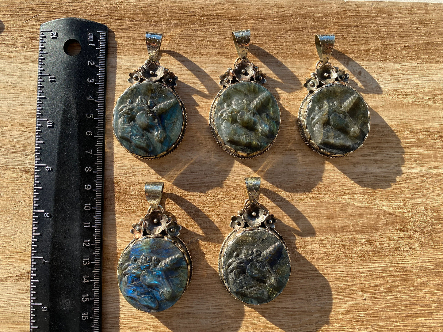 Carved Unicorn Labradorite Tibetan Silver Pendant, Horse Pendant, Labradorite Horse, Blue Labradorite, Wildlife Jewelry, Animal Pendant