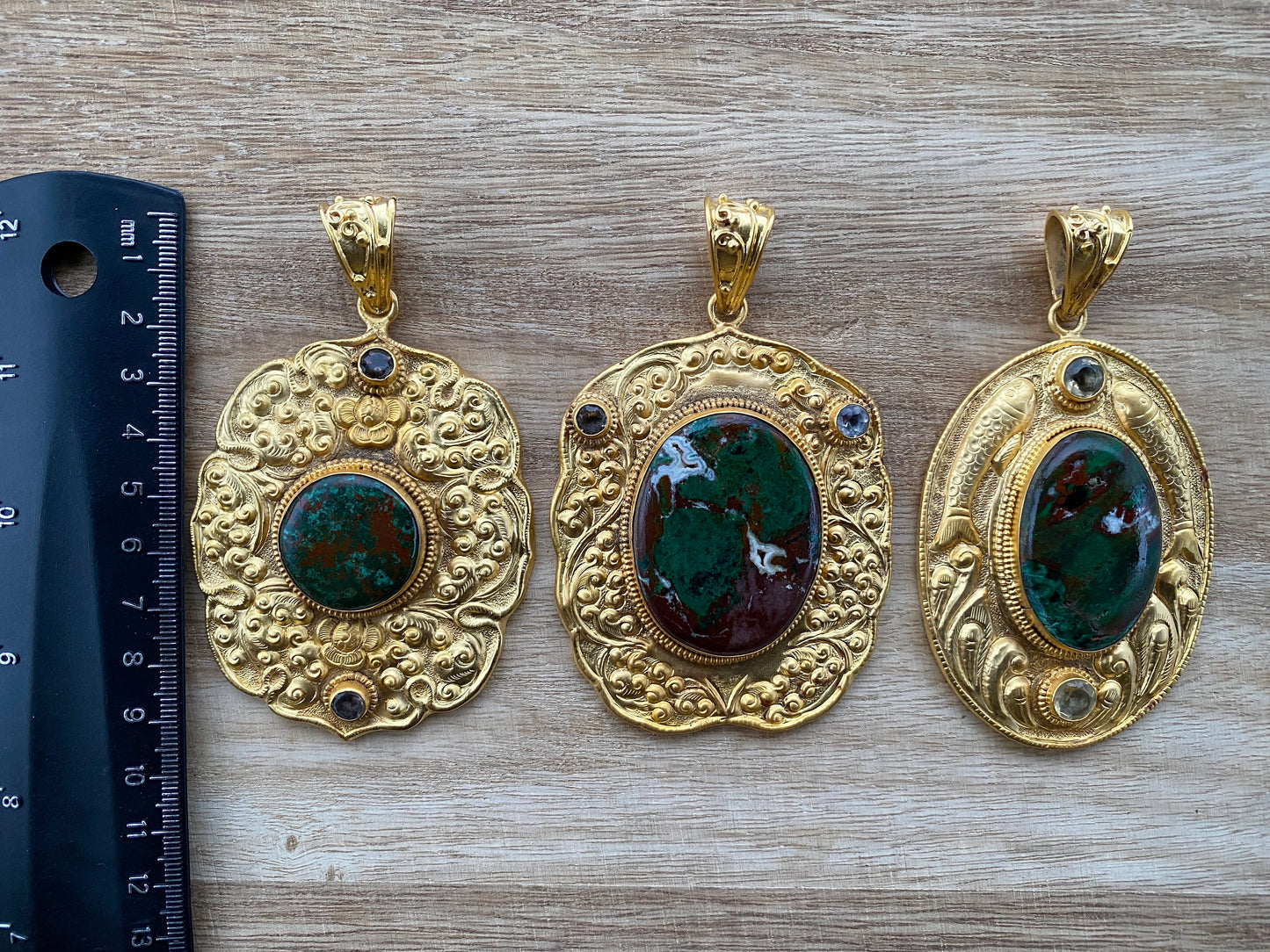 Chrysocolla Natural Stone, Non Tarnish Brushed Gold Overlay, Elegant Jewelry, Luxury Pendant, Unique Stone Statement Piece, Jewelry Gift