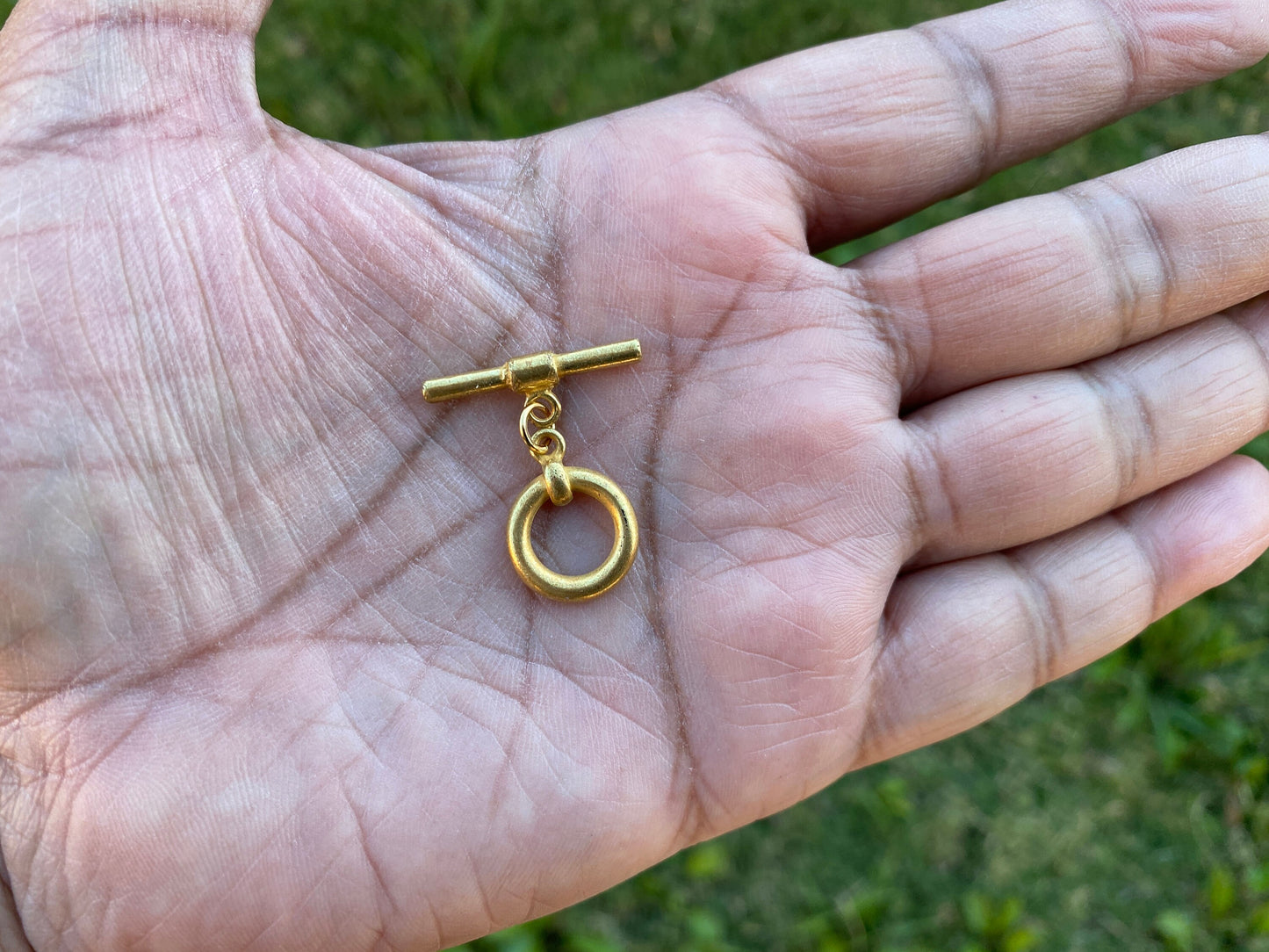 Classics Toggle, High Quality 18K Matte Gold Overlay Toggle Clasp, T Bar Fasteners for Necklace, Fancy Bracelet Closures, Designer's Toggles
