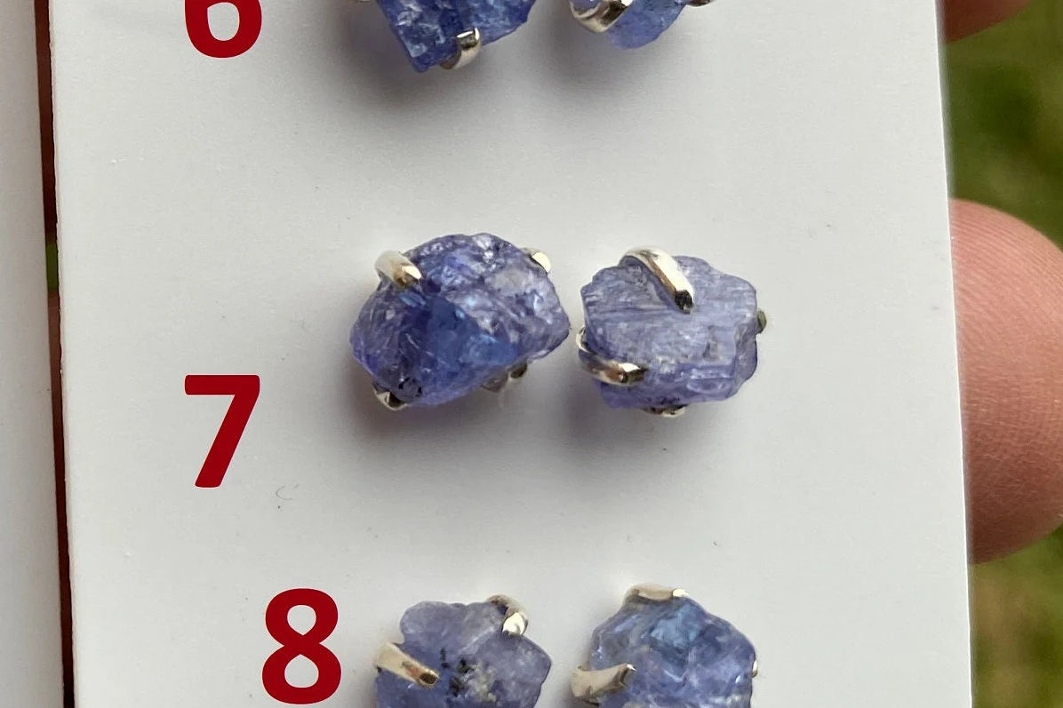 Raw Lapis Lazuli Stud Sterling Silver Earrings, Crystal Stud Earrings, September Birthstone, Gemstone Studs, Free Form Lapis Lazuli Earrings