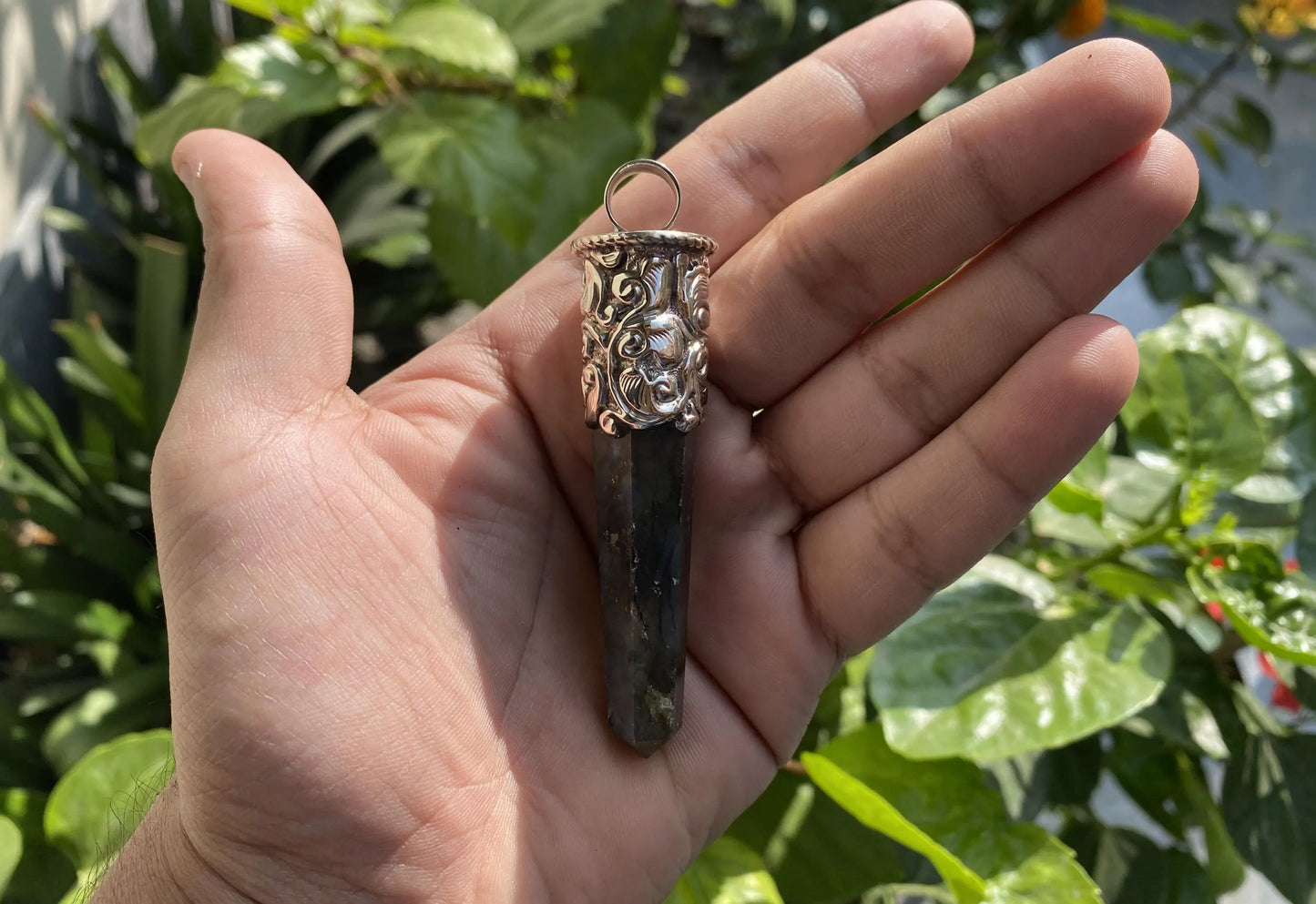 Daily Elegance: Unique Labradorite Tibetan Silver Pendant, Handmade in Nepal, Pendant for Necklace, Artisan Healing Jewelry, Gift ideas