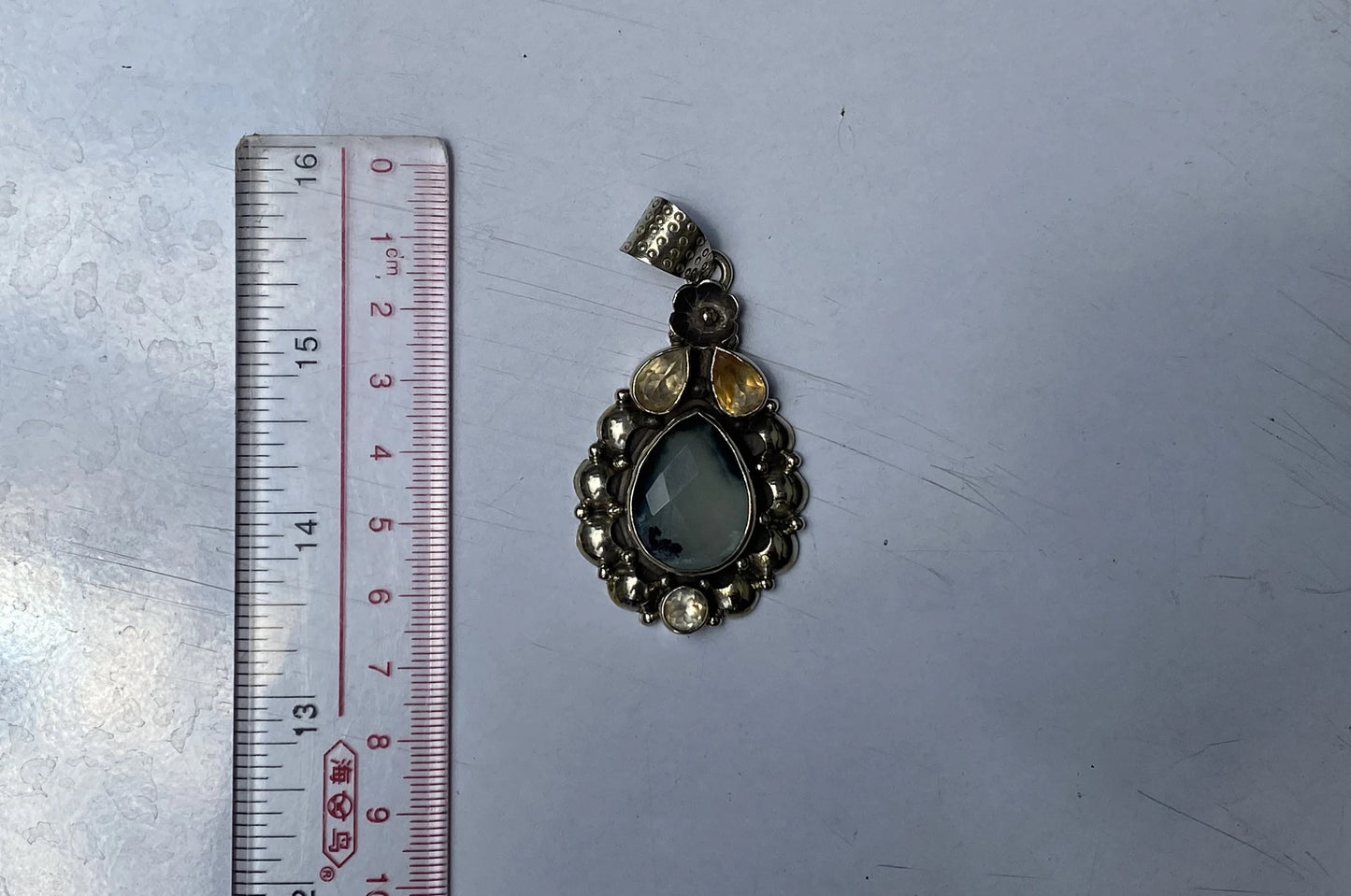 Daily Wear Natural Chalcedony Gemstone Pendant, Floral designed Pendant, Healing Pendant