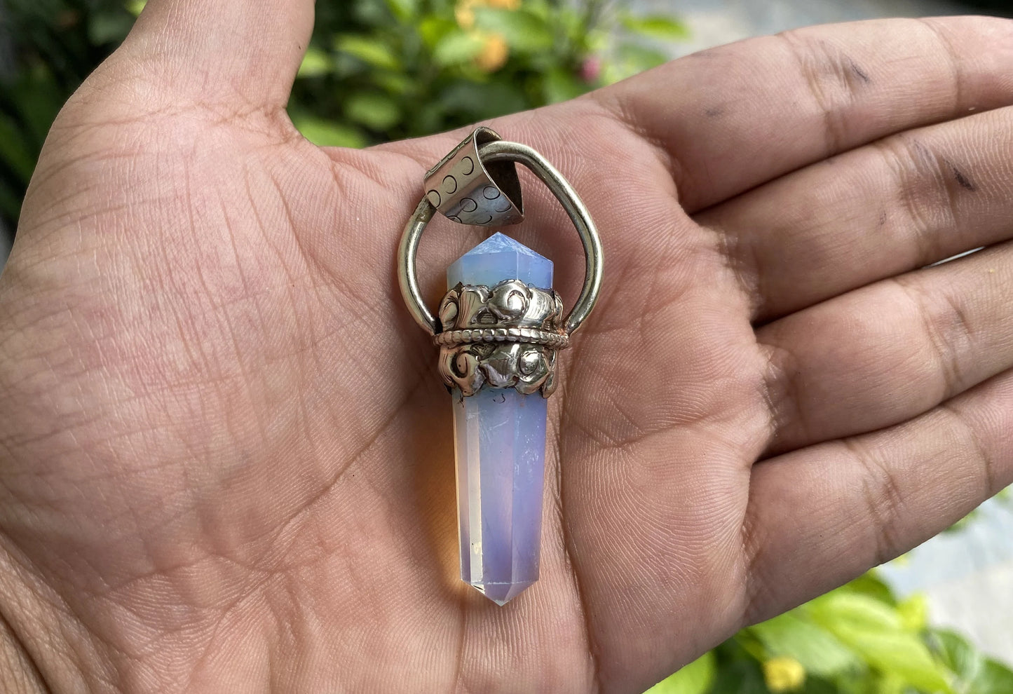 Daily Wear Opalite Pendant: Positivity and Spiritual Balance, Aesthetic Jewelry, Trendy Pendant, Unisex pendant, Perfect for gift.