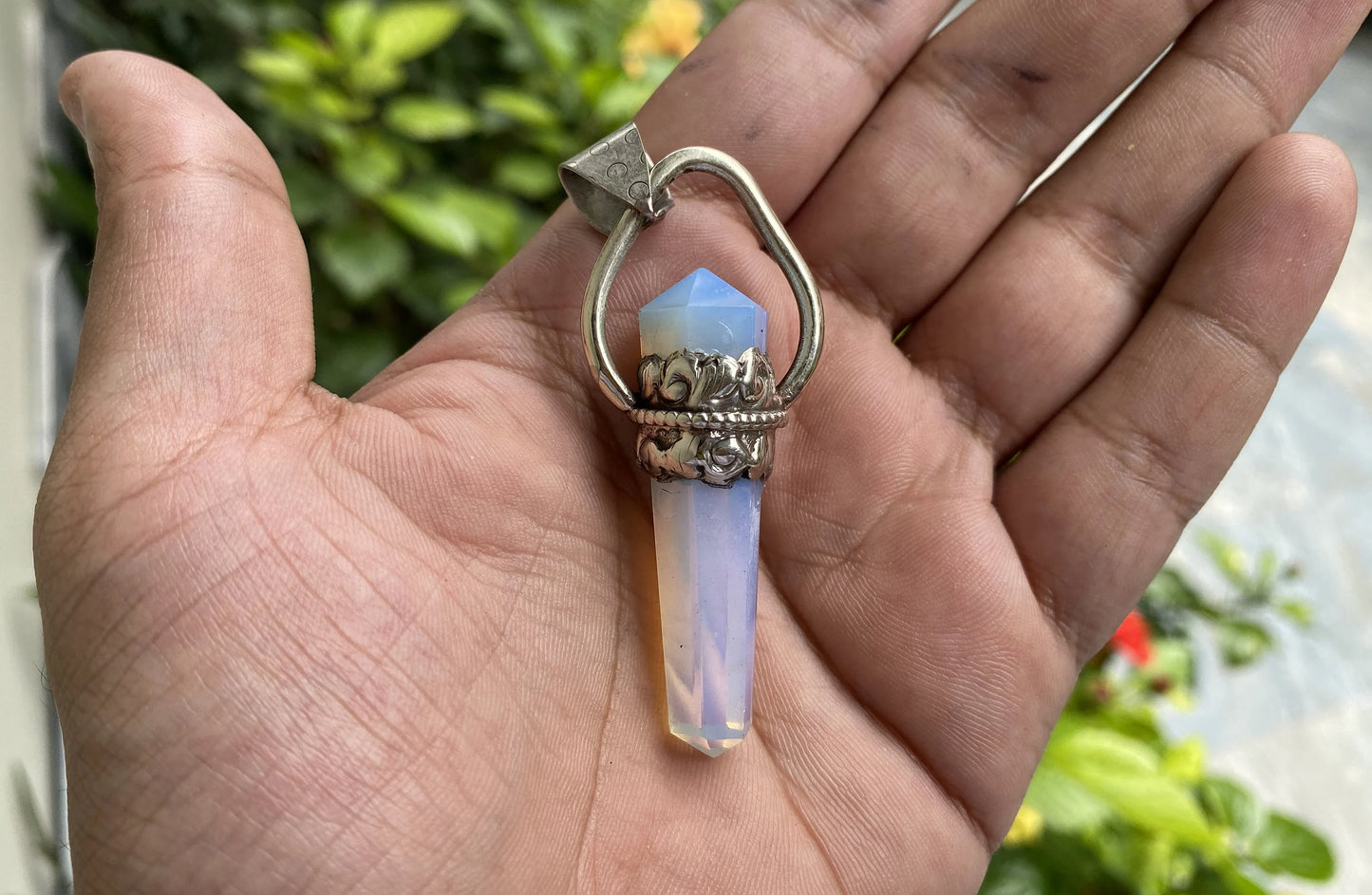 Daily Wear Opalite Pendant: Positivity and Spiritual Balance, Aesthetic Jewelry, Trendy Pendant, Unisex pendant, Perfect for gift.