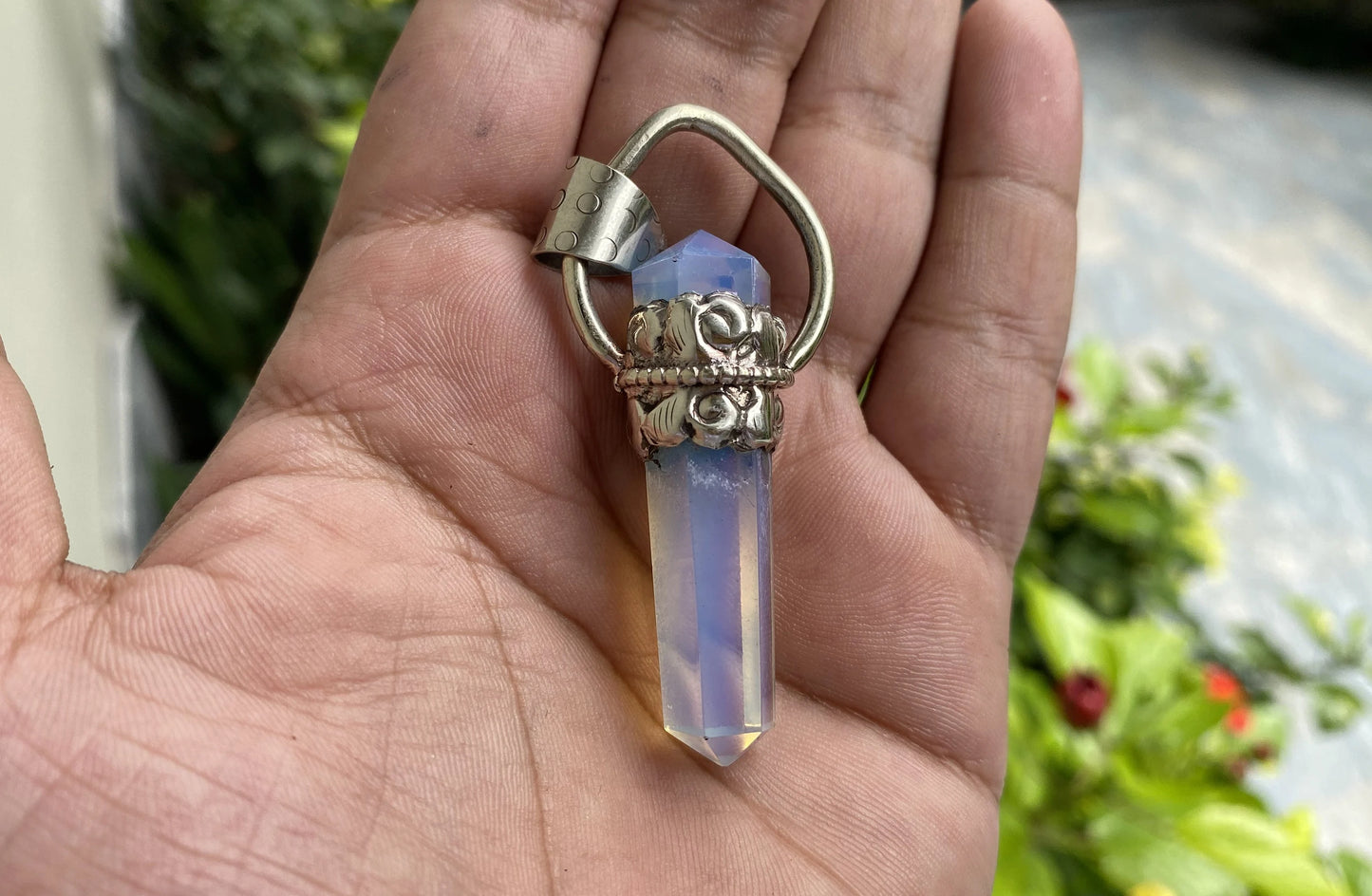 Daily Wear Opalite Pendant: Positivity and Spiritual Balance, Aesthetic Jewelry, Trendy Pendant, Unisex pendant, Perfect for gift.