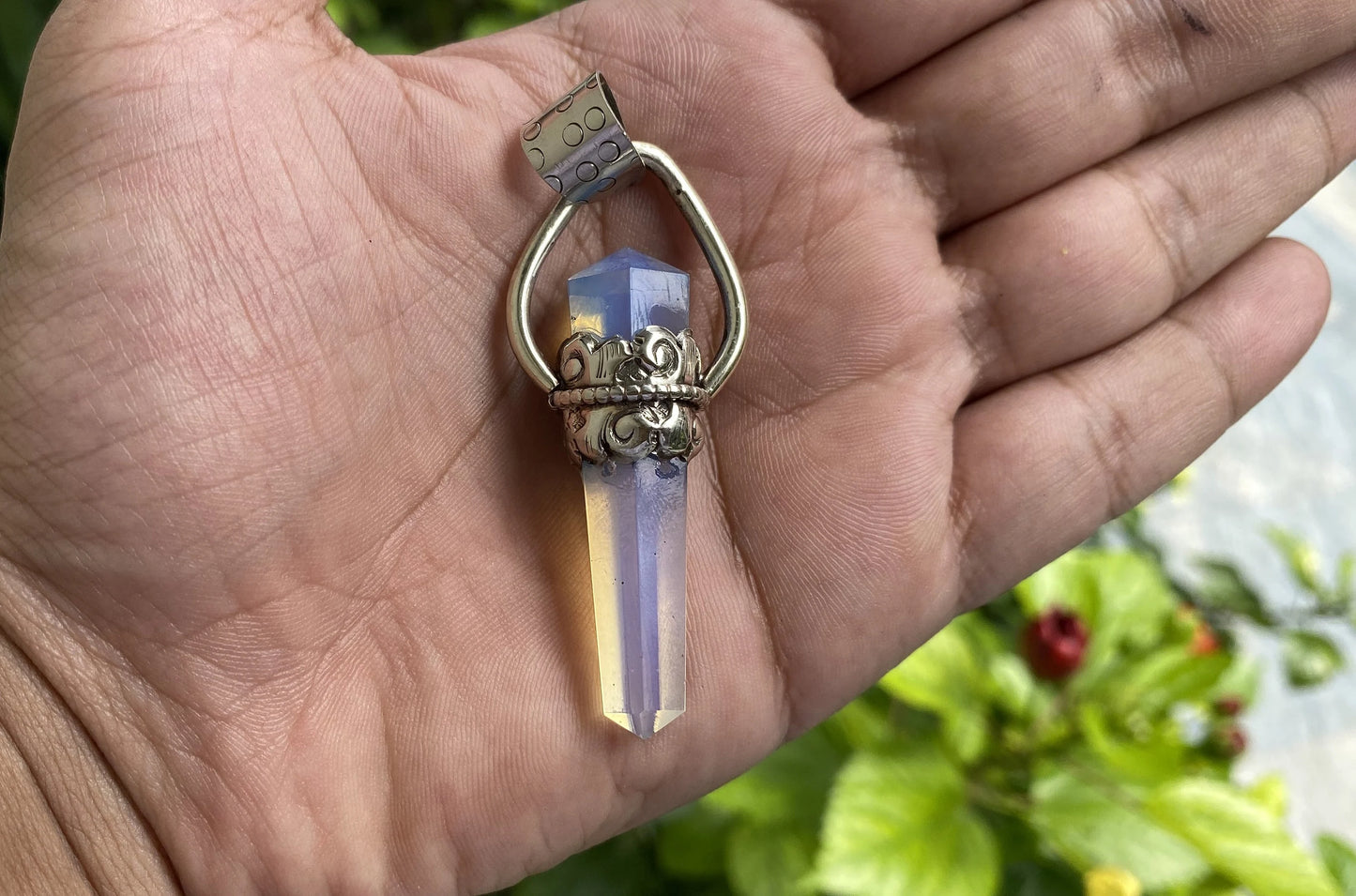 Daily Wear Opalite Pendant: Positivity and Spiritual Balance, Aesthetic Jewelry, Trendy Pendant, Unisex pendant, Perfect for gift.