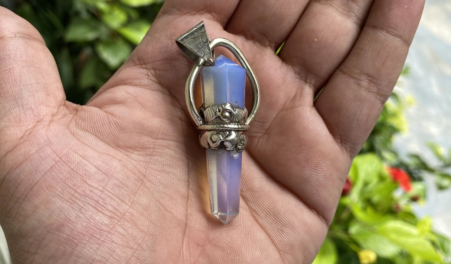 Daily Wear Opalite Pendant: Positivity and Spiritual Balance, Aesthetic Jewelry, Trendy Pendant, Unisex pendant, Perfect for gift.
