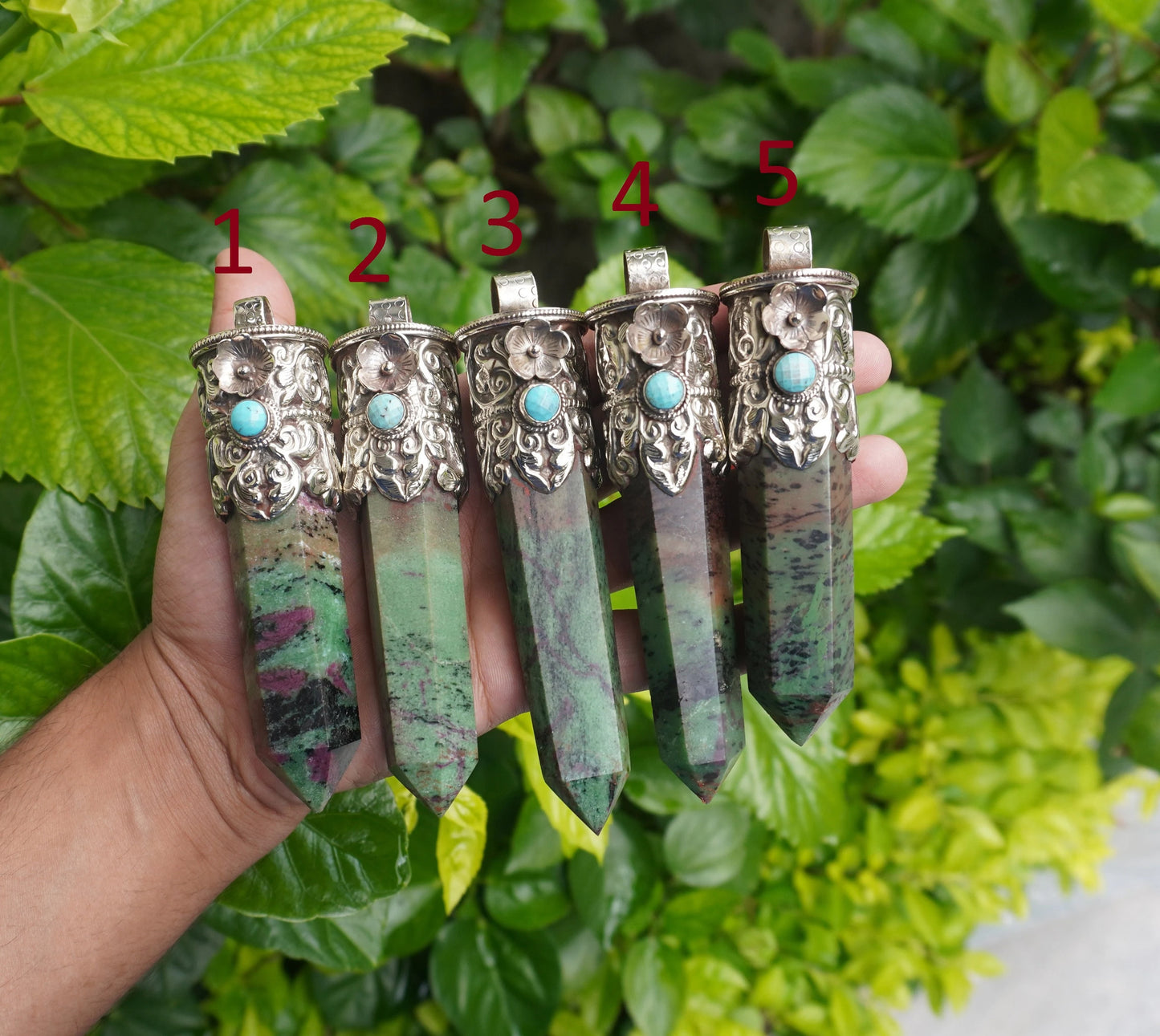 Daily wear Aesthetic African Ruby Zoisite Stone Pendant, Natural Pointed Pendant, Handcrafted Natural Gemstone Pendant, Made in Nepal.