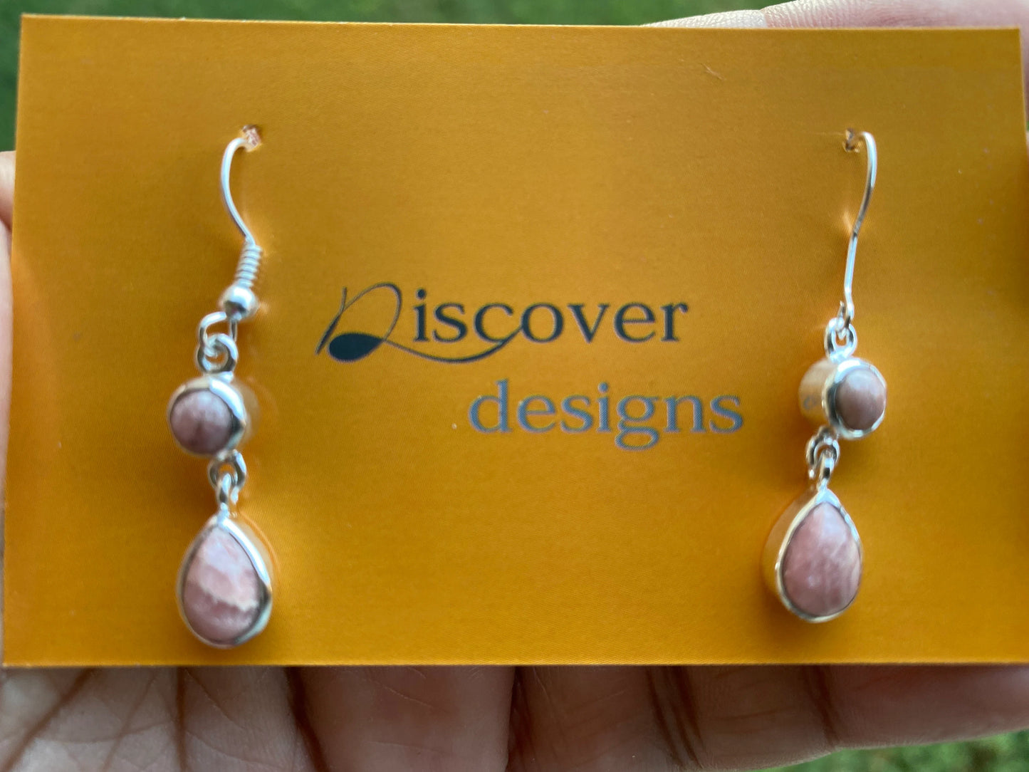 Dainty Rhodochrosite Earrings Silver Overlay, Wedding Earrings, Long Dangle Gemstone Earrings, Birthday Gift for Mom Sister Girlfriend, Boho