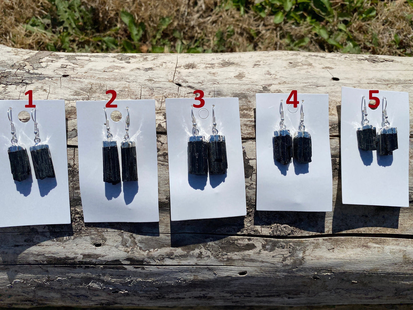 Raw Black Tourmaline Earrings, Silver Electroplated, Raw Gemstone Earrings, Dangle Earring, Gifts for Mom, Mothers Day Gift, Healing Crystal