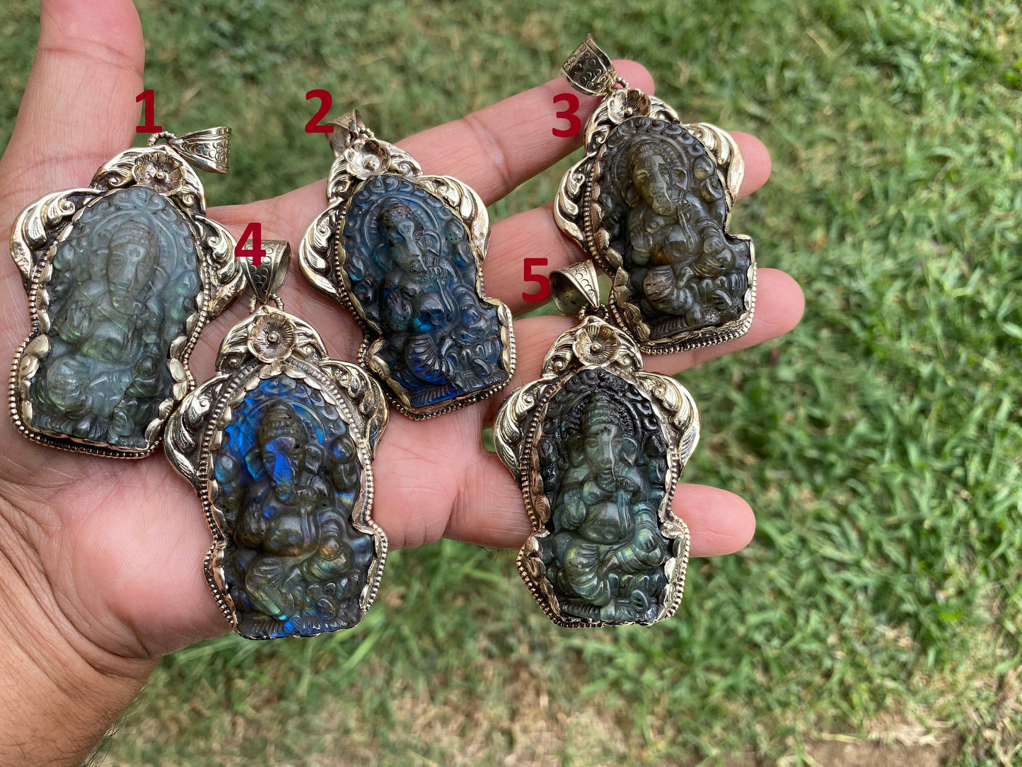 Carved Lord Ganesh Labradorite Pendant, Tibetan Silver Pendant, Deity Jewelry, Hindu Symbolism, Spiritual Accessory, Remover Of Obstacles