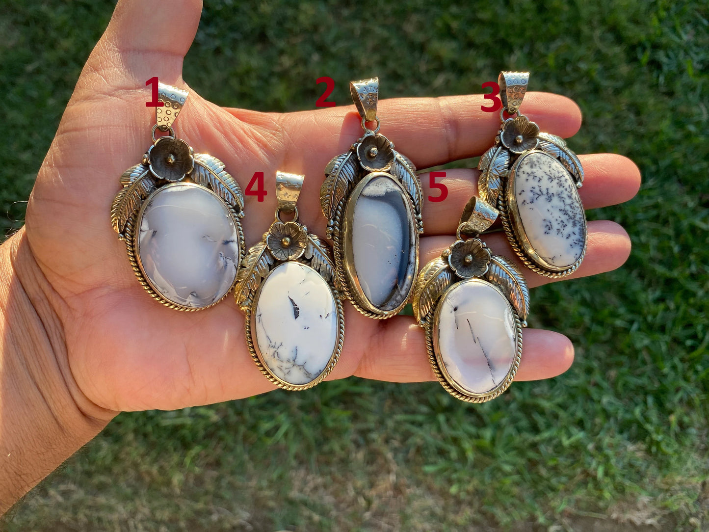 Dendritic Opal Agate Natural Gemstone, Tibetan Silver Pendant, Handcrafted Jewelry, Natural Stone Jewelry, Pendant for Necklace, Boho Chic