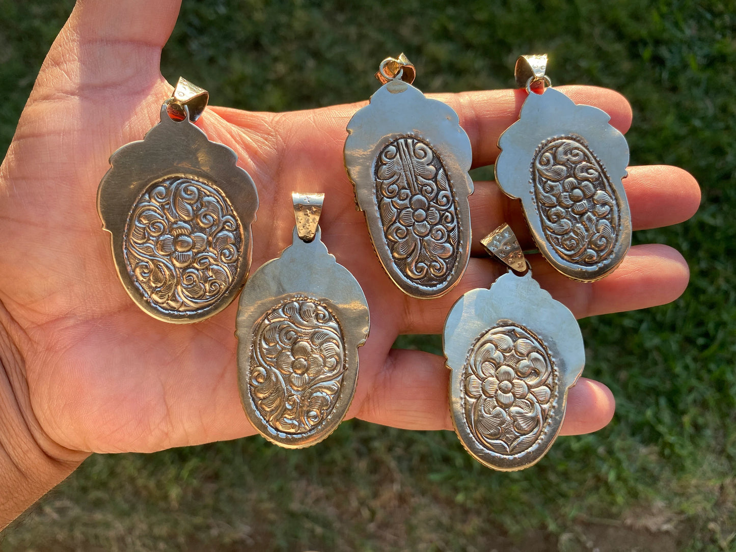 Dendritic Opal Agate Natural Gemstone, Tibetan Silver Pendant, Handcrafted Jewelry, Natural Stone Jewelry, Pendant for Necklace, Boho Chic