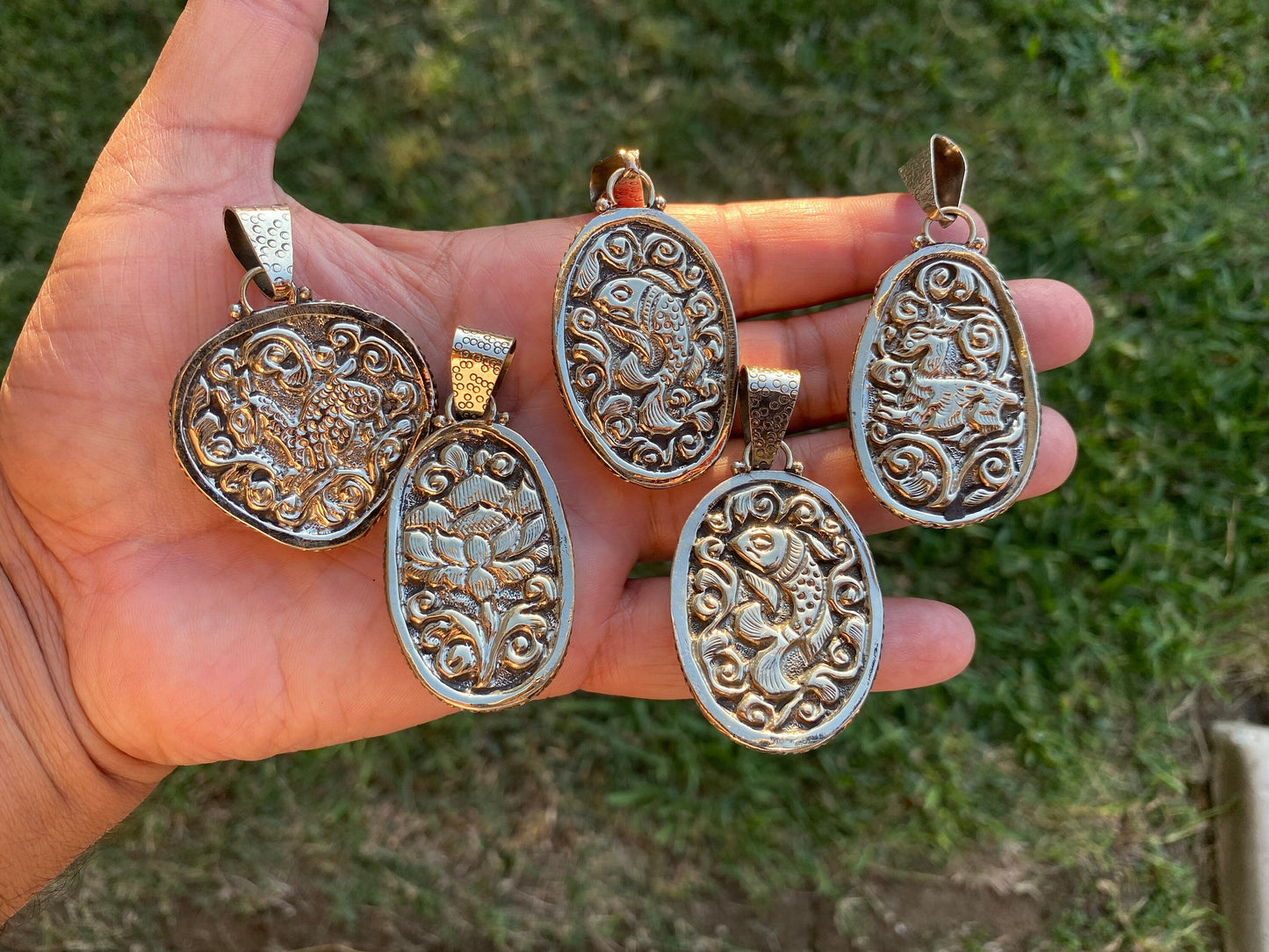 Dendritic Opal Agate Natural Gemstone, Tibetan Silver Pendant, Handcrafted Jewelry, Natural Stone Jewelry, Pendant for Necklace, Boho Chic