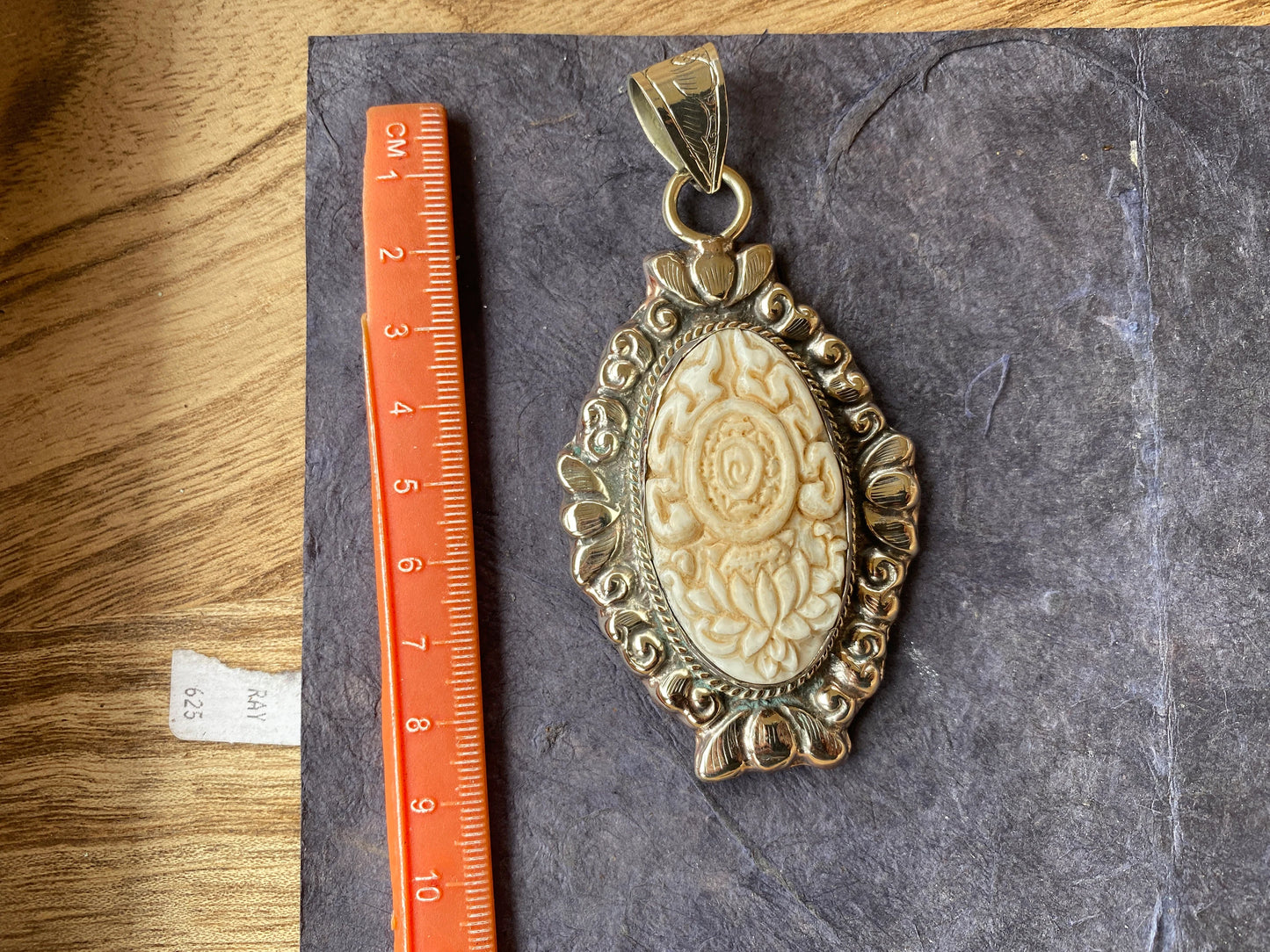 Dharma Chakra Buddhist Symbol with Lotus Flower Tibetan Silver Bone Pendant for Men or Women, Yoga Pendant, Meditation, Wheel of Dharma