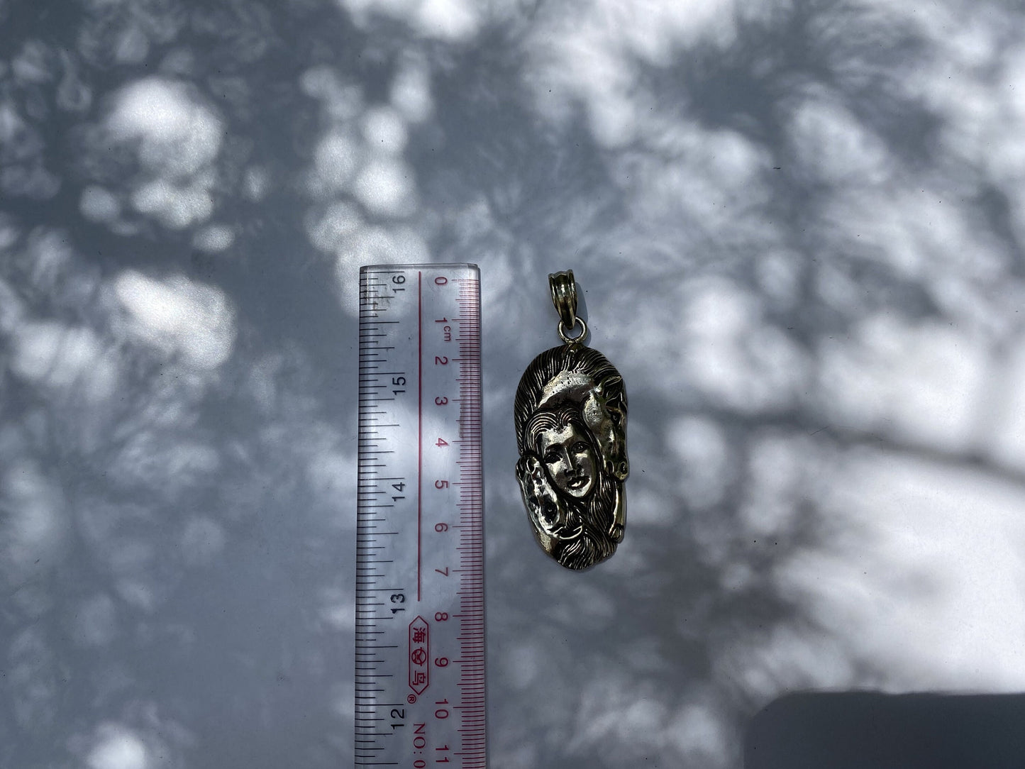 Divine Details: Mocha Girl Silhouette on Tibetan Silver,Mocha Girl Profile on Tibetan Silver Pendant.