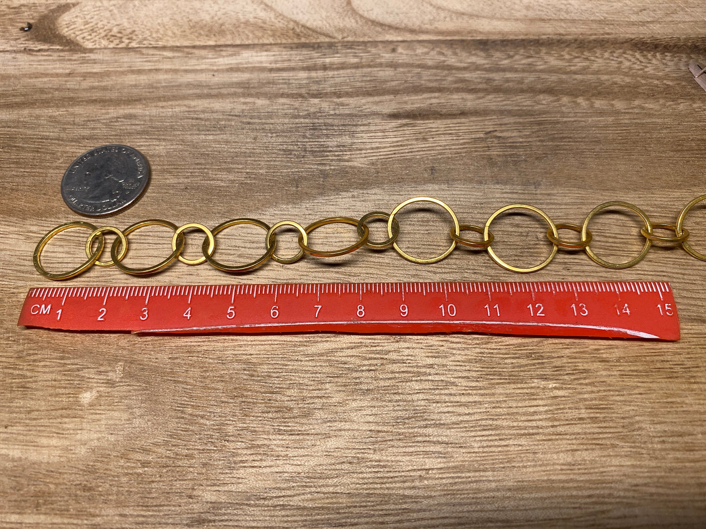 Double Circle Link Gold Chain,High Quality 18K Matte Gold Overlay, Anti Tarnish, Closed Link, Chain By The Foot, Jewelry Findings, Wholesale