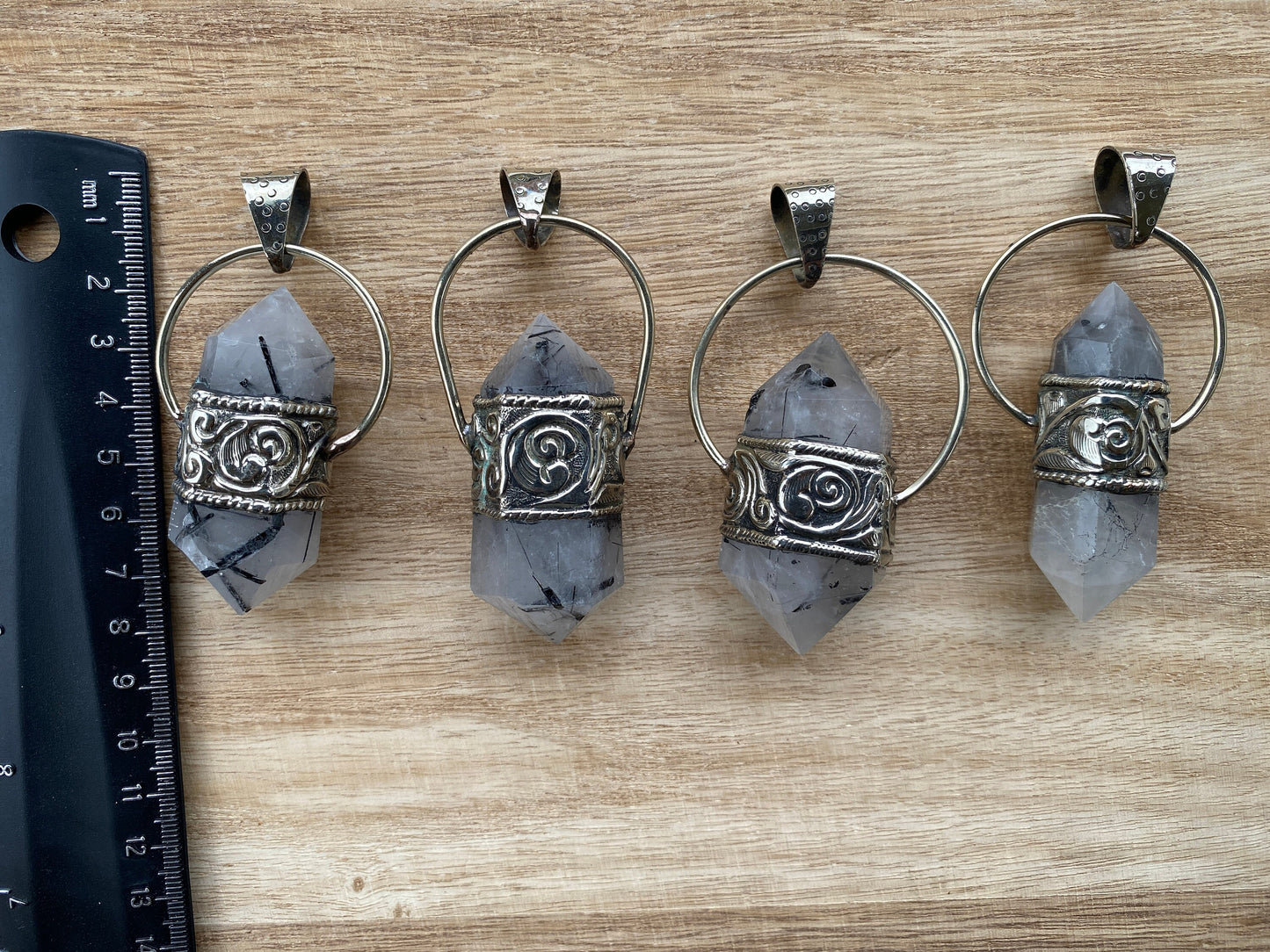 Double Terminated Point Raw Moonstone Tibetan Silver Pendent, Crystal Point, Pointed Natural Crystal Pendant, Healing Crystal Jewelry,