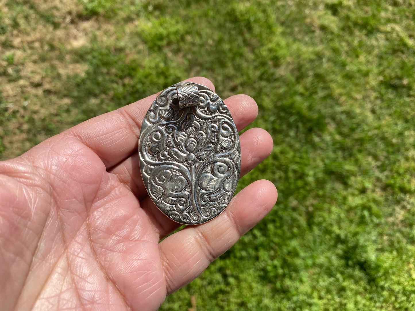 Eagle with Fox Hand carved Buffalo Bone Tibetan Silver Pendant, Native American Style, Jewelry for Men or Women, Animal Lover Pendant