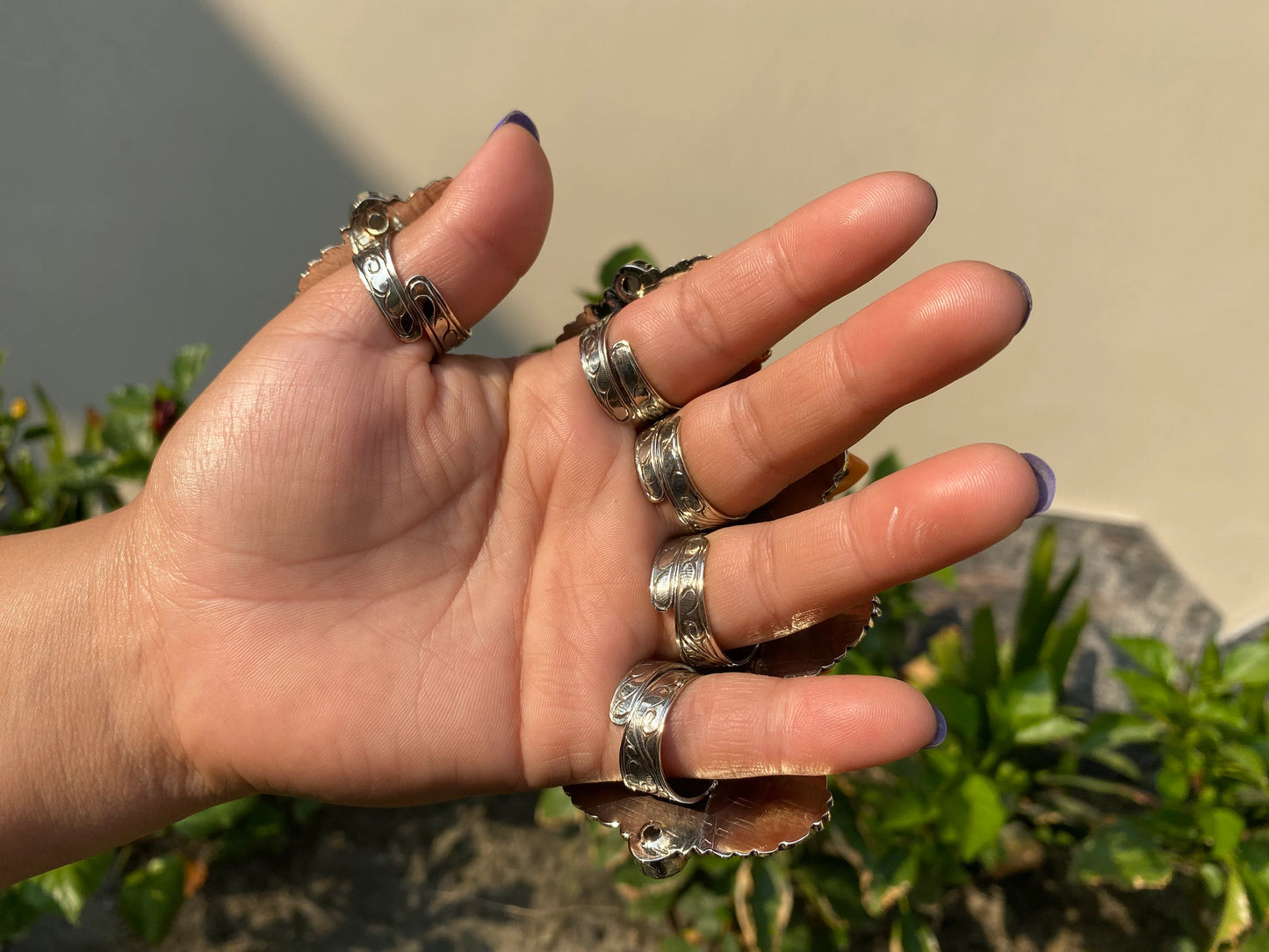 Earthy Tibetan Silver Ring, Spiny Oyster Boho Gift Ring, Tibetan Silver Ring, Antique Ring, Unisex Ring.