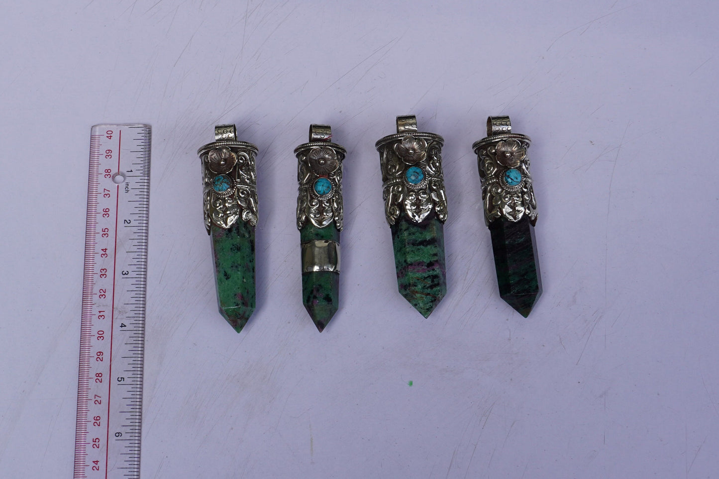 Earthy Treasure: African Ruby Zoisite Stone Pendant for Daily Wear, Unique Pointed Pendant, Hammered Pendant, Boho Inspired Jewelry