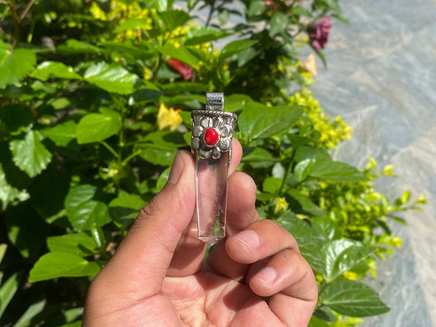 Elegant Handmade Crystal Pendant: Perfect for Daily Wear, Handmade pendant, Hammered Pendant, Antique pendant.
