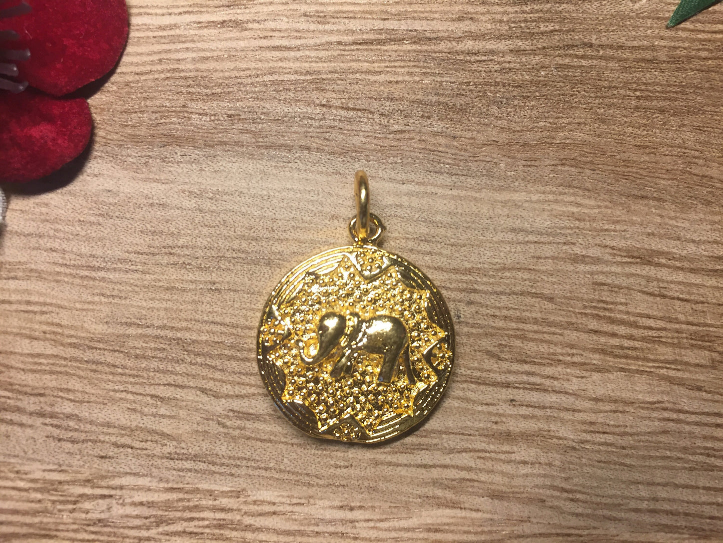 Elephant Charm, Small Pendant, 18K Gold Overlay Over Brass, Charms for Earring Necklace Bracelets,For Bridesmaids, Findings,Jewelry Supplies