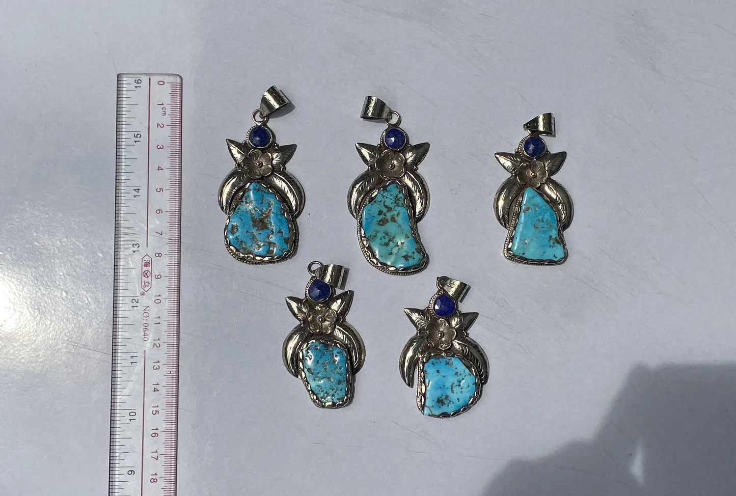 Embrace your love for Nature with our Handmade Turquoise Pendant with Raw Lapis Stone & Tibetan Silver, Unisex Pendant, Daily wear piece.