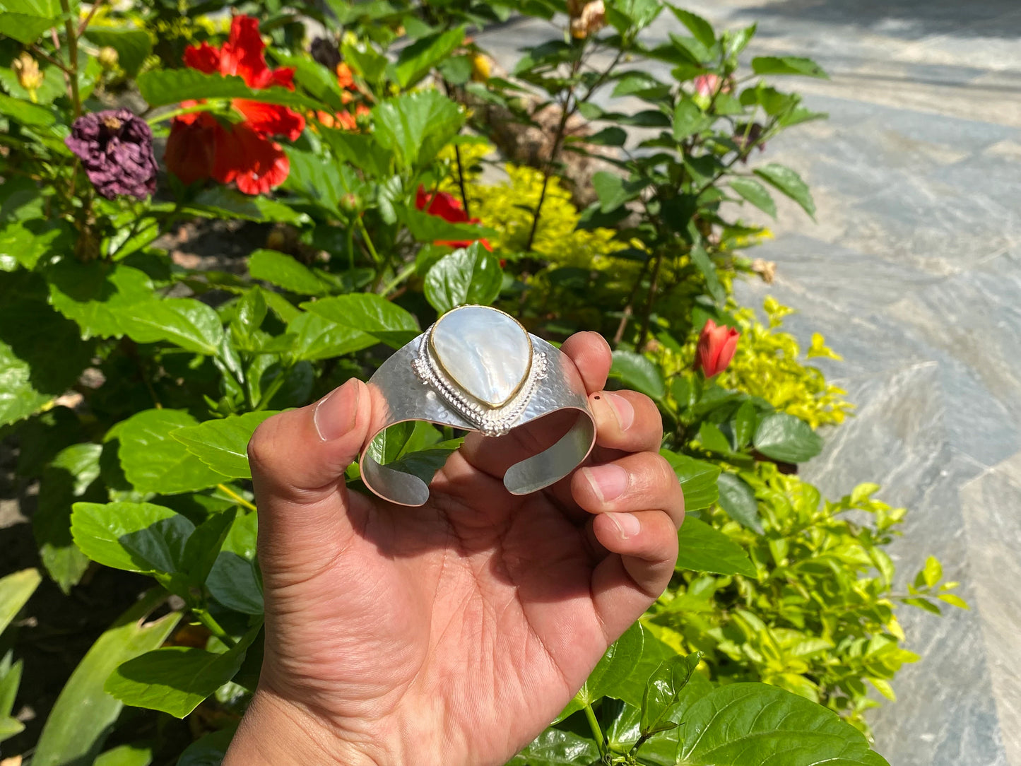 Everyday Wear Bracelet: Handcrafted for Inner Peace, Your travel companion, Healing Support, Natural sea Shell, Two tone Bracelet, Unisex.