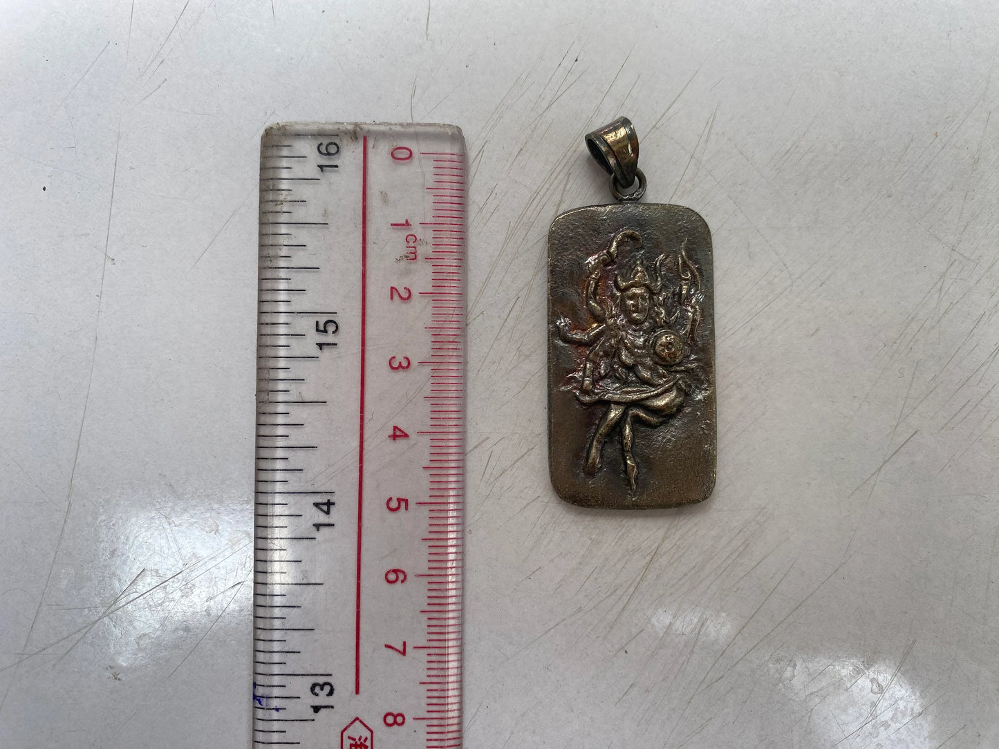Feminine Energy: Goddess Kali Engraved in Silver Overlay pendant, Brass Pendant, Mystical Power, Mythical Strength, Spiritual Jewelry