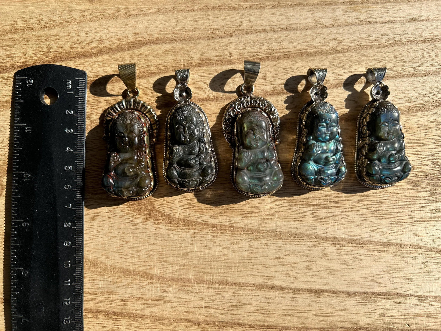 Fengshui Buddha Natural Labradorite Pendant, Laughing Buddha, Healing Pendant, Unique Pendant. Symbolizing Prosperity and Abundance,
