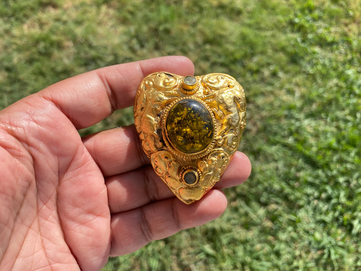 Fossilized Amber Pendant, Brushed Gold Overlay, Healing Amber, Amber Jewelry, Rough Amber, Baltic Amber, Metaphysical Stone, Organic Jewelry