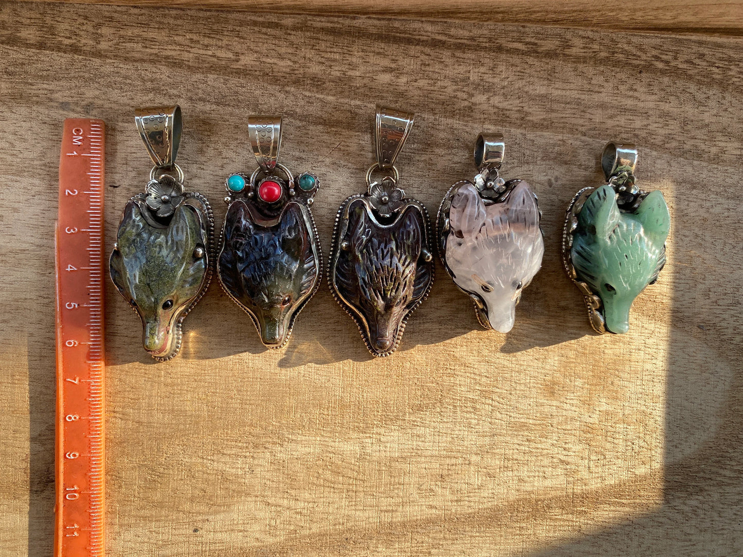 Fox Hand carved Jasper Tibetan Silver Pendant, Ethnic Jewelry, Jewelry Making, Necklace Pendant, Birthstone, Energy Stone Pendant