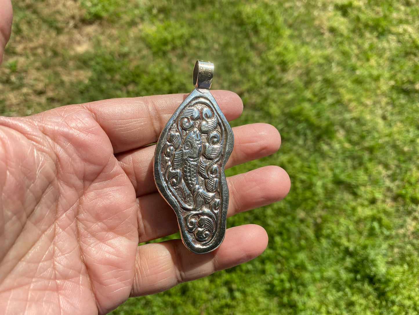 Ganesh Carved Bone Tibetan Silver Pendant, Buffalo Bone Jewelry, Yoga Pendant, Ethnic Jewelry, Spiritual Pendant, Pendant for Men or Women