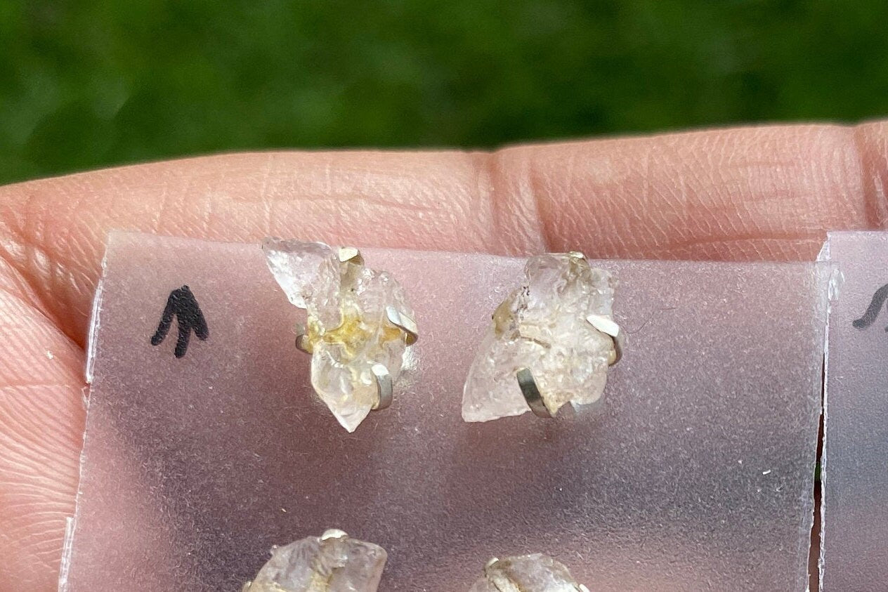 Genuine Morganite Stud Earrings, 92.5 Sterling Silver, Prong Earring, Natural Stone Stud Earring, Raugh Gemstone Stud Earring,Christmas Gift