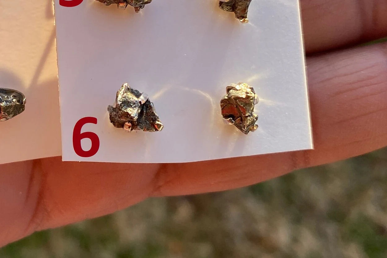 Genuine Raw Pyrite Sterling Silver Healing Stone Stud Earrings, Natural Stone Earrings, Raw Gemstone Stud , Bridesmaids , Rock Stud Earring