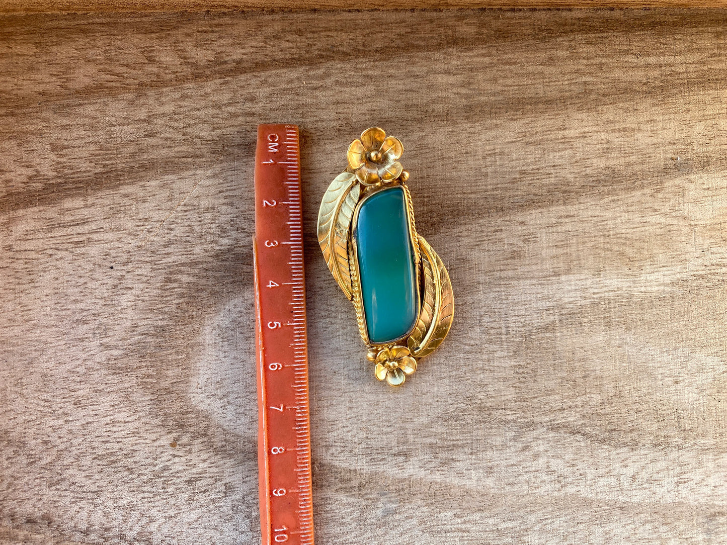 Green Chalcedony Brushed Gold Overlay Pendant, Elegant Jewelry, Unique Jewelry, Natural Gemstone, Harmony Stone, Sophisticated Style,