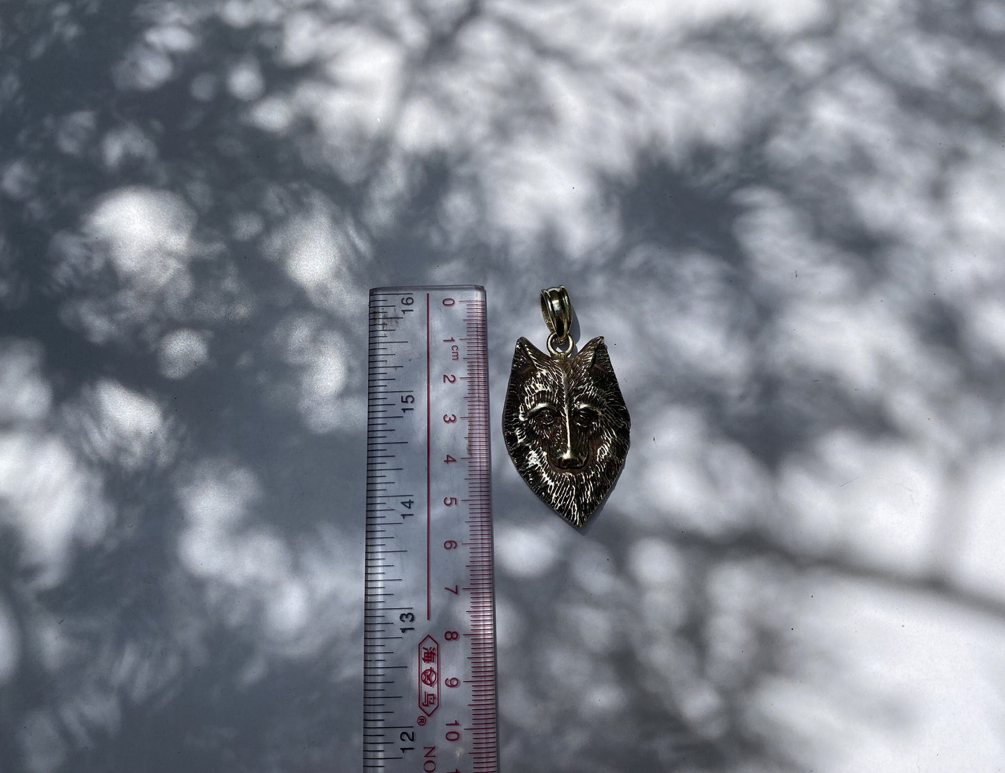 Guardian of the Night: Wolf Head in Tibetan Silver Pendant, Wolf Head Carved Tibetan Silver Pendant.