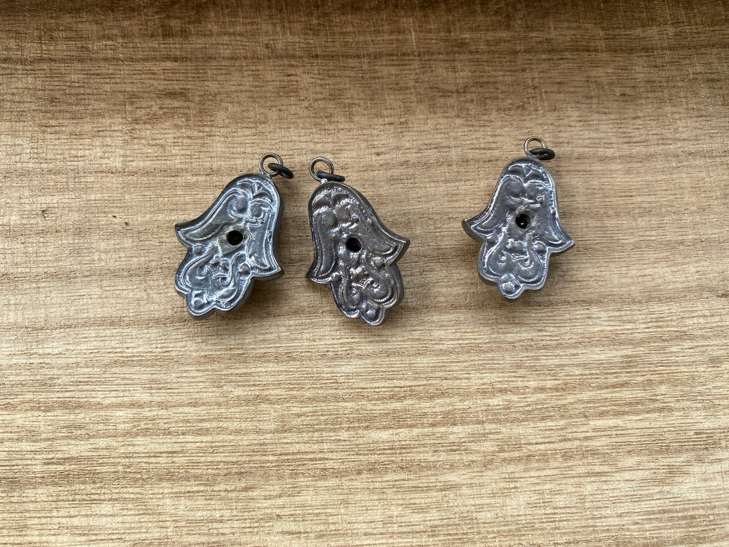 Hamsa Oxidize Brass Pendant, Gemstone Small Charm, Faceted Green Topaz, Ruby or Citrine Pendant, Antique Brass Hamsa, Hand of Fatima Jewelry