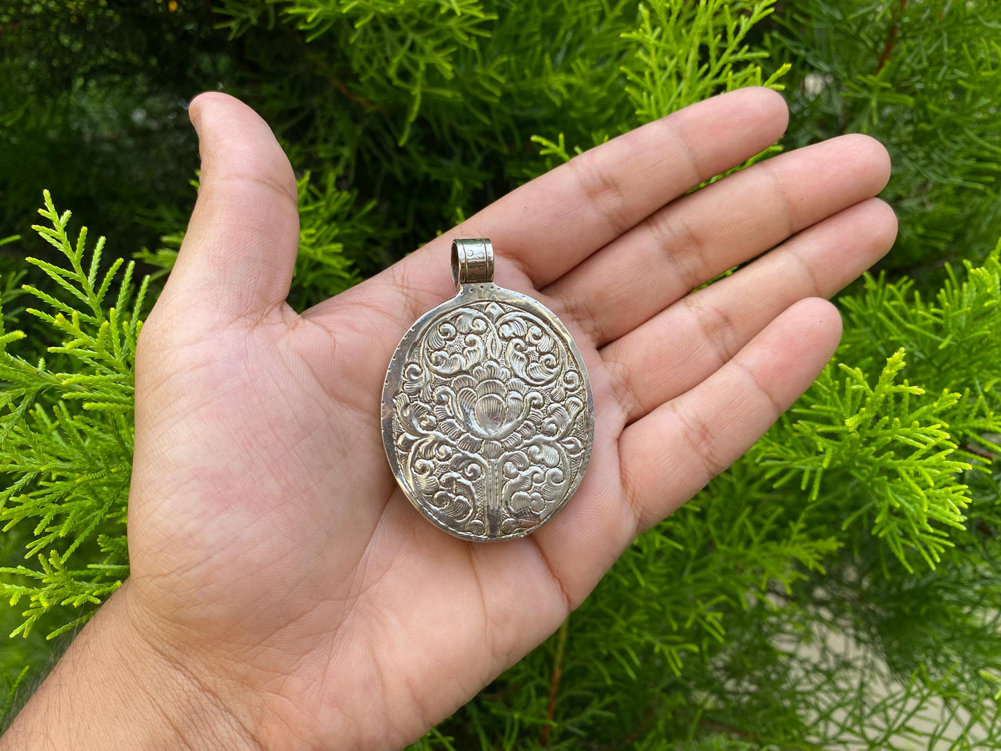 Hand-carved Pheonix Pendant in Tibetan Silver | Unique Ethnic Bohemian Necklace Charm for Men & Women, Spiritual Jewelry from Nepal