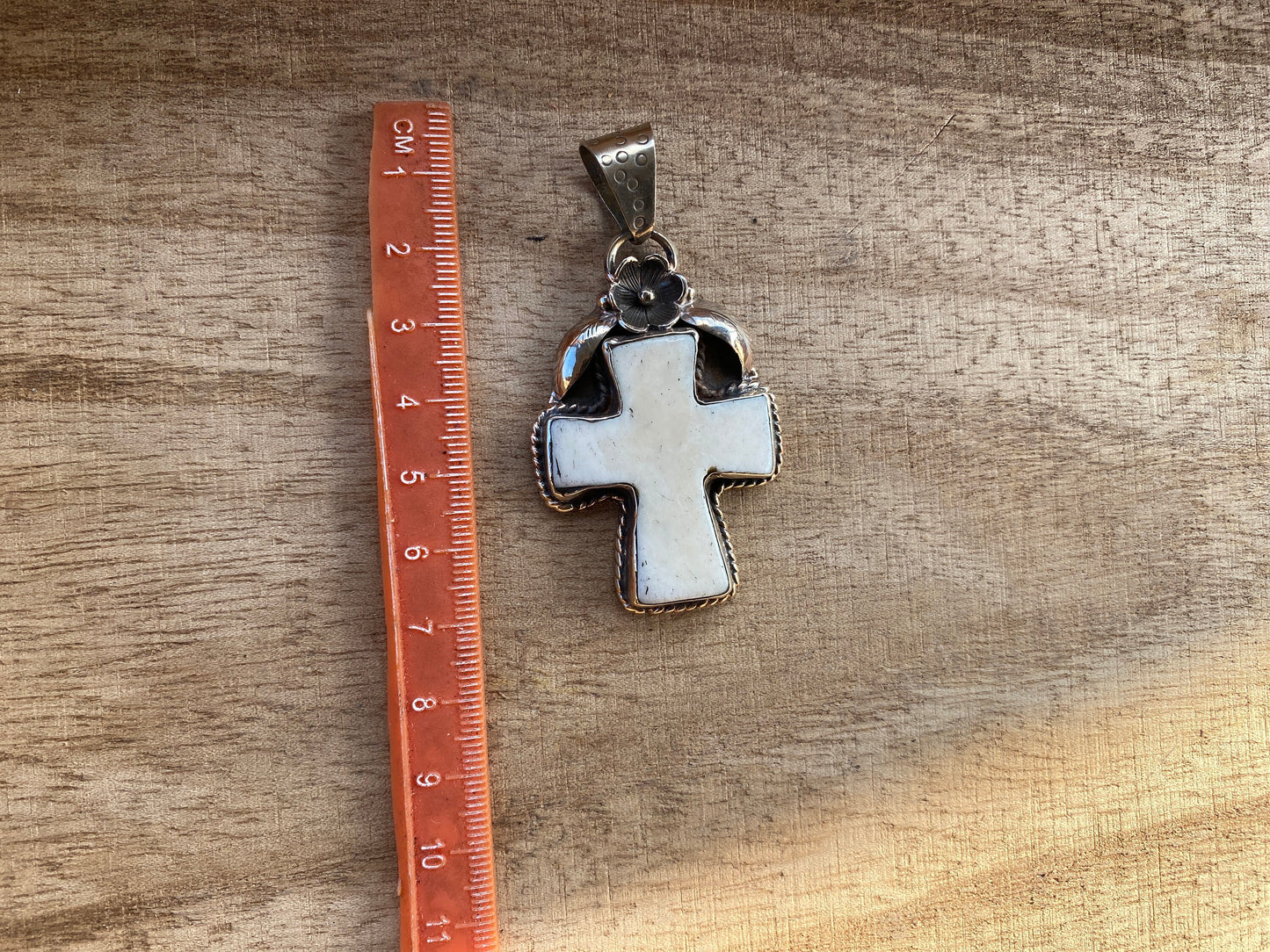 Hand Carved Cross Bone Pendant, Tibetan Silver, Religious Jewelry, Spiritual Jewelry, Jesus Christ, Christian Symbolism, Faith Jewelry
